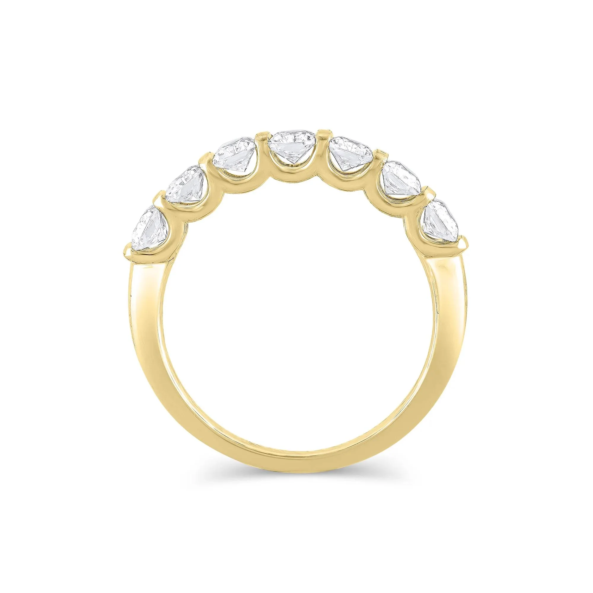 1 3/8 CT. Tw. Lab Grown Diamond Radiant-Cut Anniversary Band Ring 14K Yellow Gold Size 7.5 4mm - Image 2