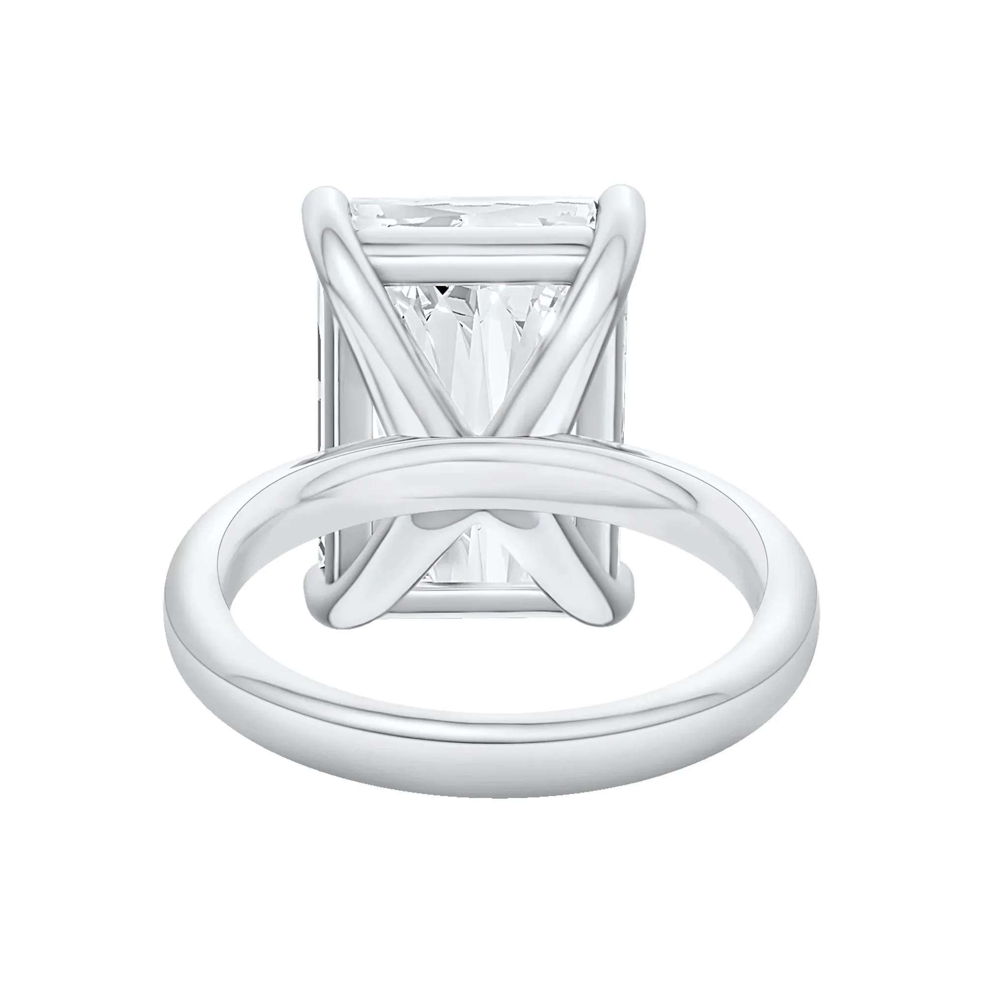 Lab Grown Diamond Radiant-Cut Solitaire Ring 14K White Gold (10 CT.) Size 10 2mm - Image 4