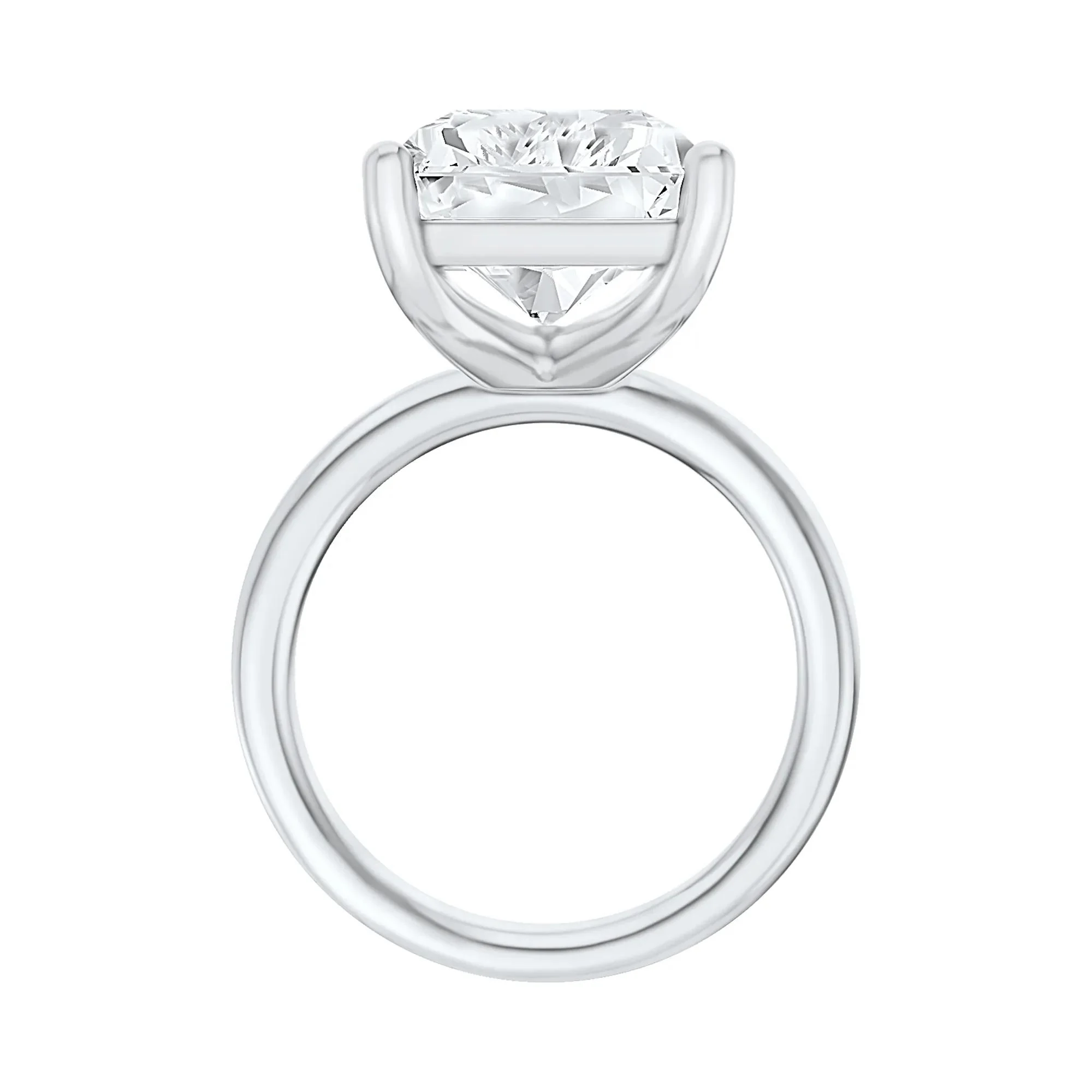 Lab Grown Diamond Radiant-Cut Solitaire Ring 14K White Gold (10 CT.) Size 11 2mm - Image 2