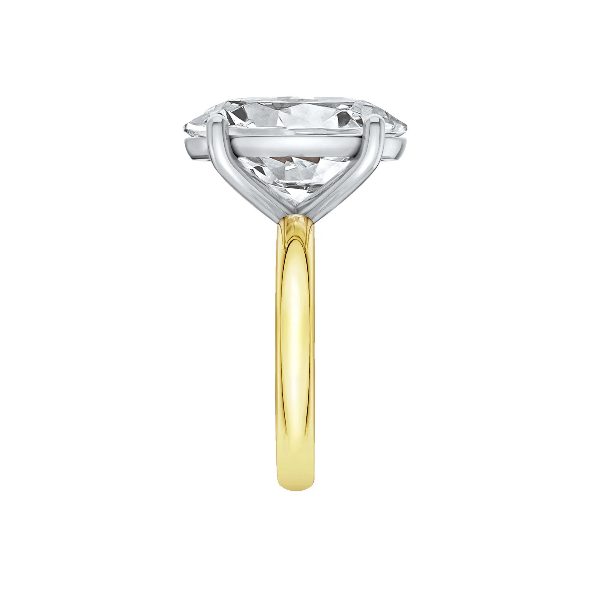 Lab Grown Diamond Oval Solitaire Ring 14K Yellow & White Gold (8 CT.) Size 12 2mm - Image 3