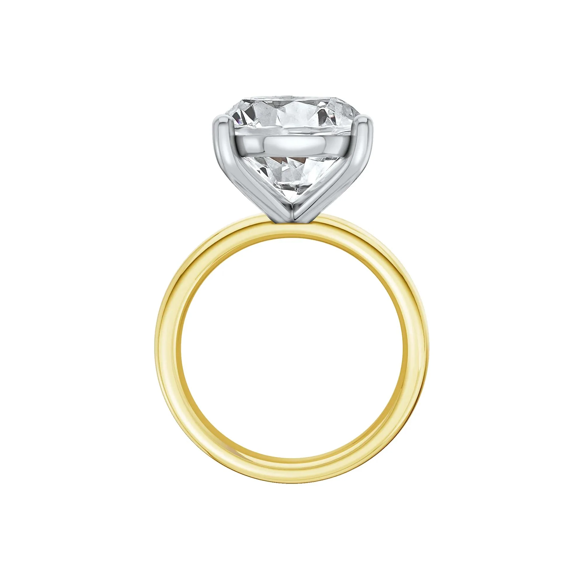 Lab Grown Diamond Oval Solitaire Ring 14K Yellow & White Gold (8 CT.) Size 5 2mm - Image 2