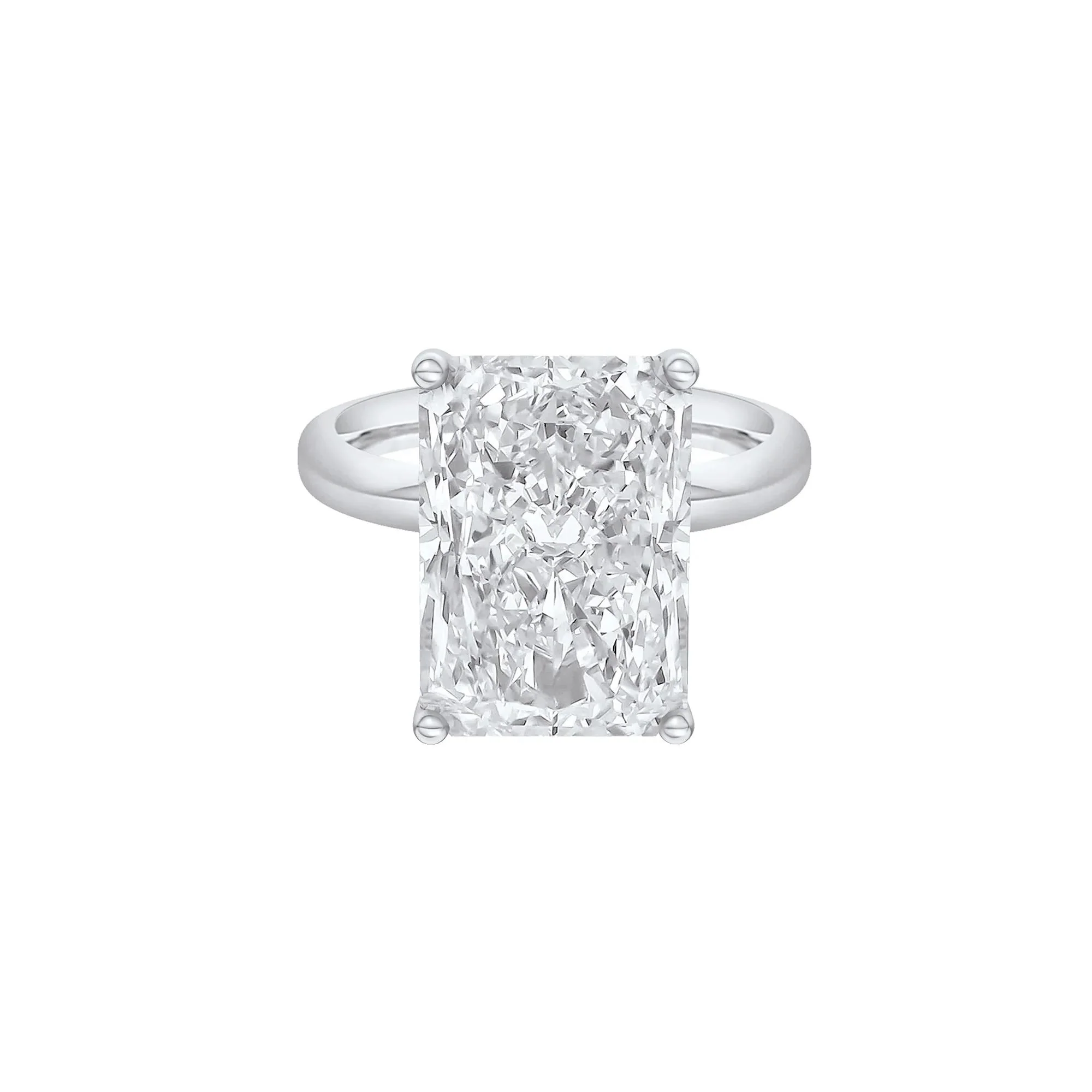 Lab Grown Diamond Radiant-Cut Solitaire Ring 14K White Gold (8 CT.) Size 7 2mm