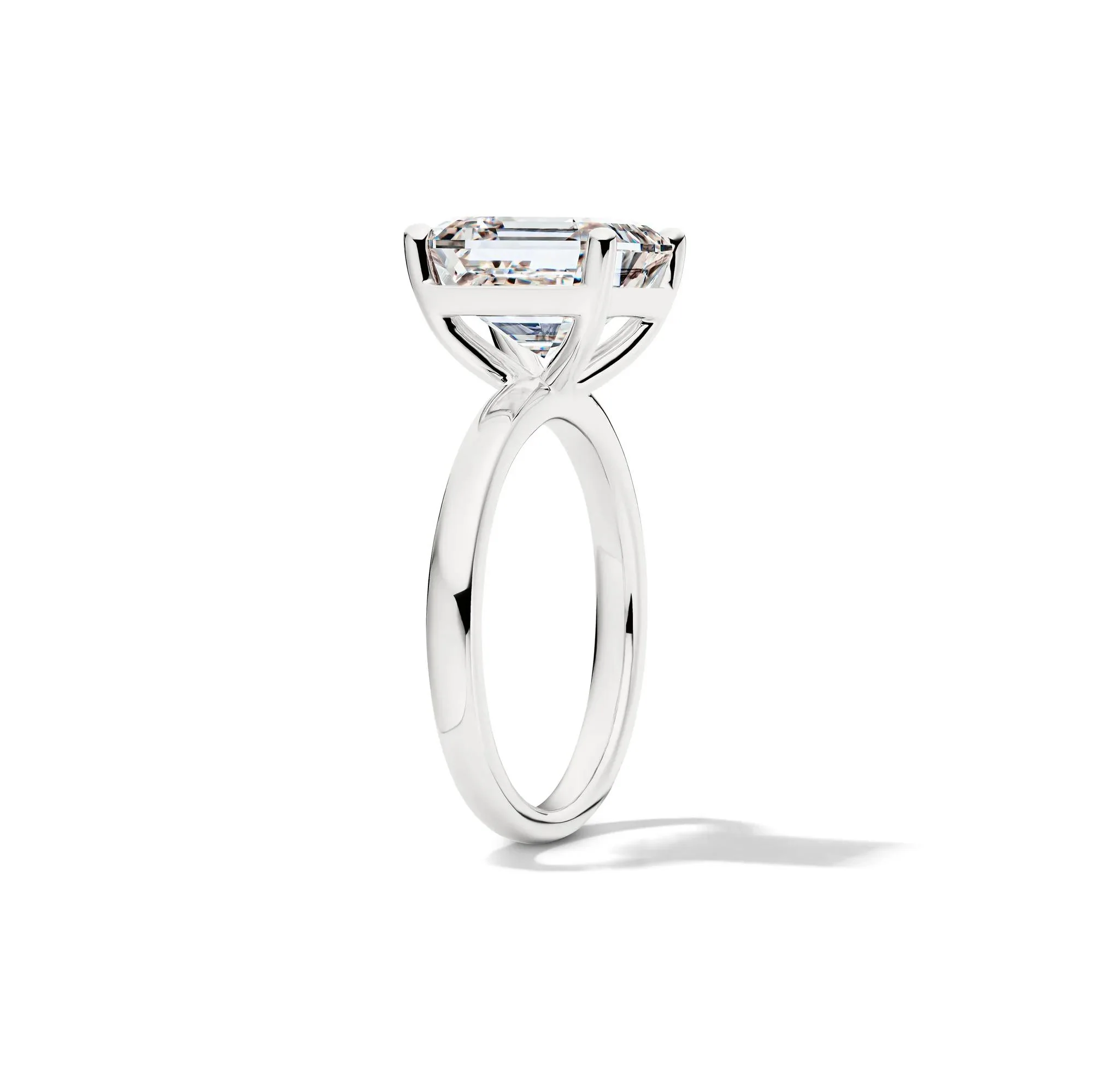 Lab Grown Diamond Asscher-Cut Solitaire Engagement Ring 14K White Gold (5 CT.) Size 8.5 2mm - Image 3
