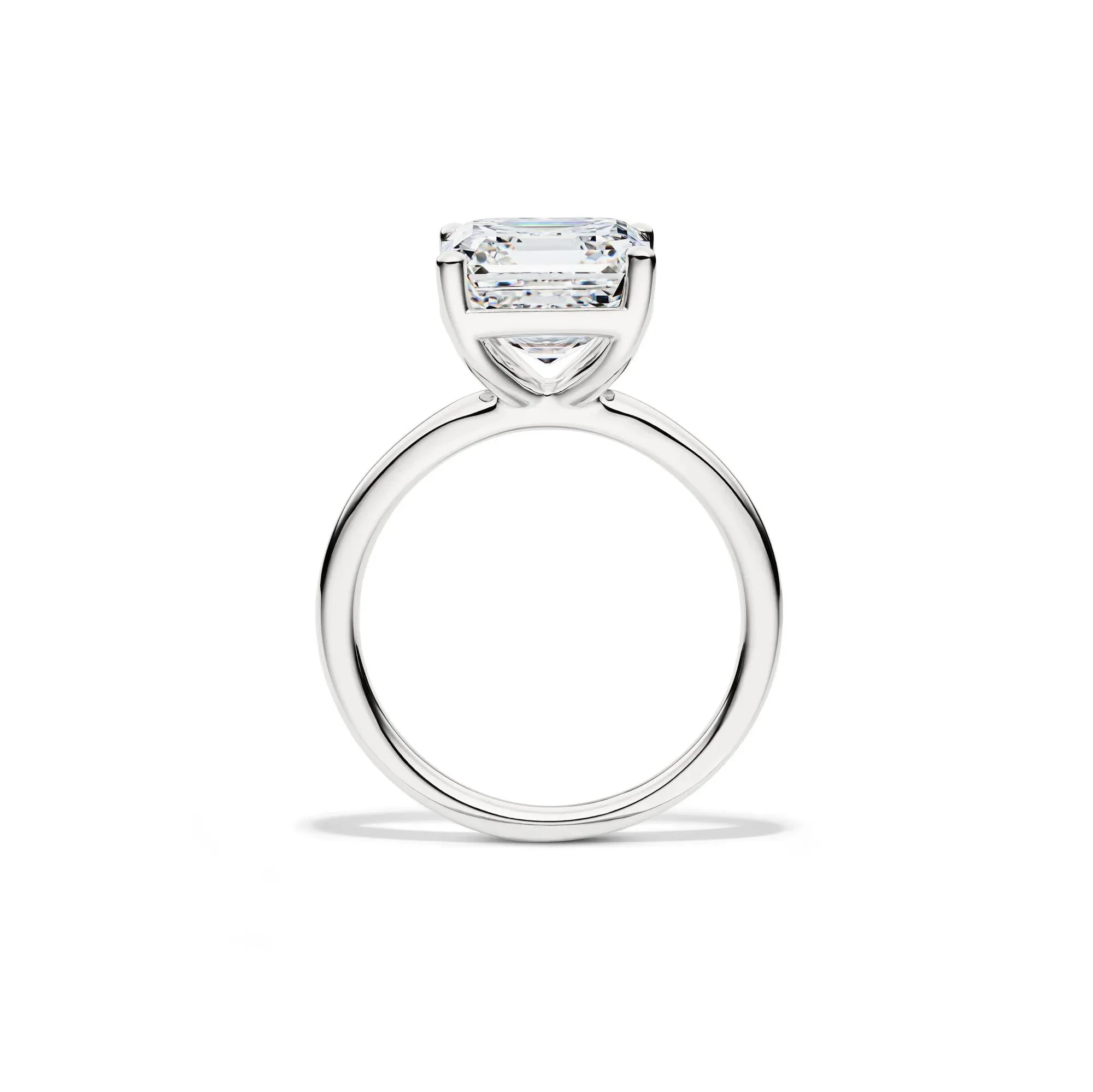 Lab Grown Diamond Asscher-Cut Solitaire Engagement Ring 14K White Gold (5 CT.) Size 9.5 2mm - Image 2