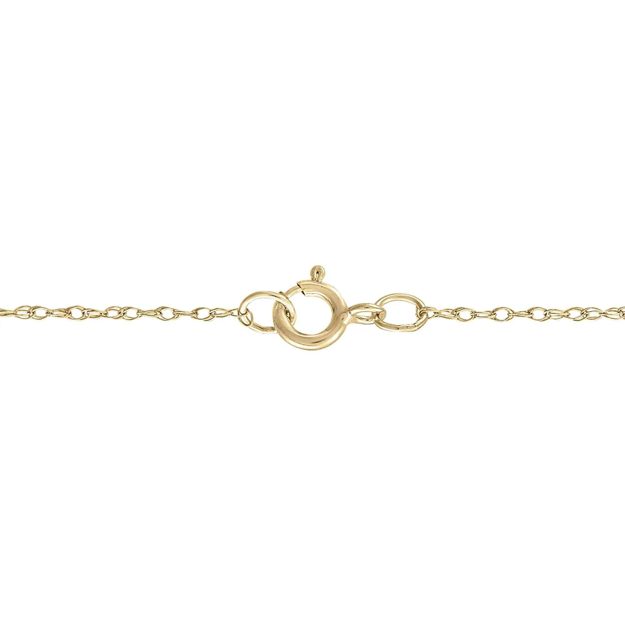 Blue Sapphire Cross Pendant Necklace 10K Yellow Gold Size 18" - Image 3