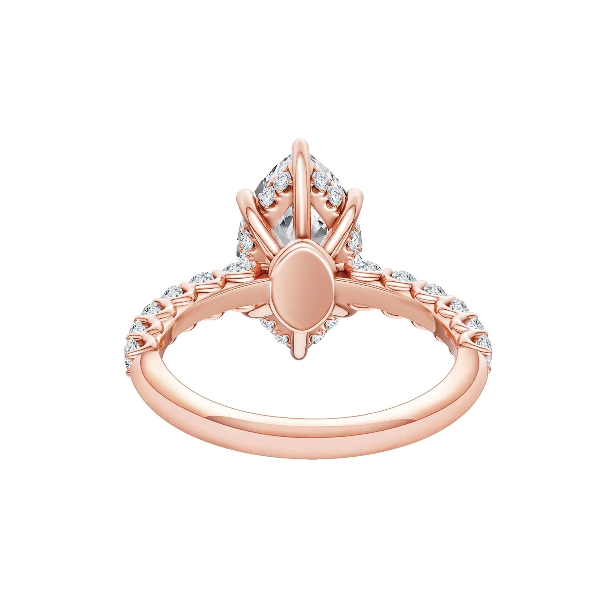 3 5/8 CT. Tw. Lab Grown Diamond Engagement Ring 14K Rose Gold Size 5.5 2mm - Image 4