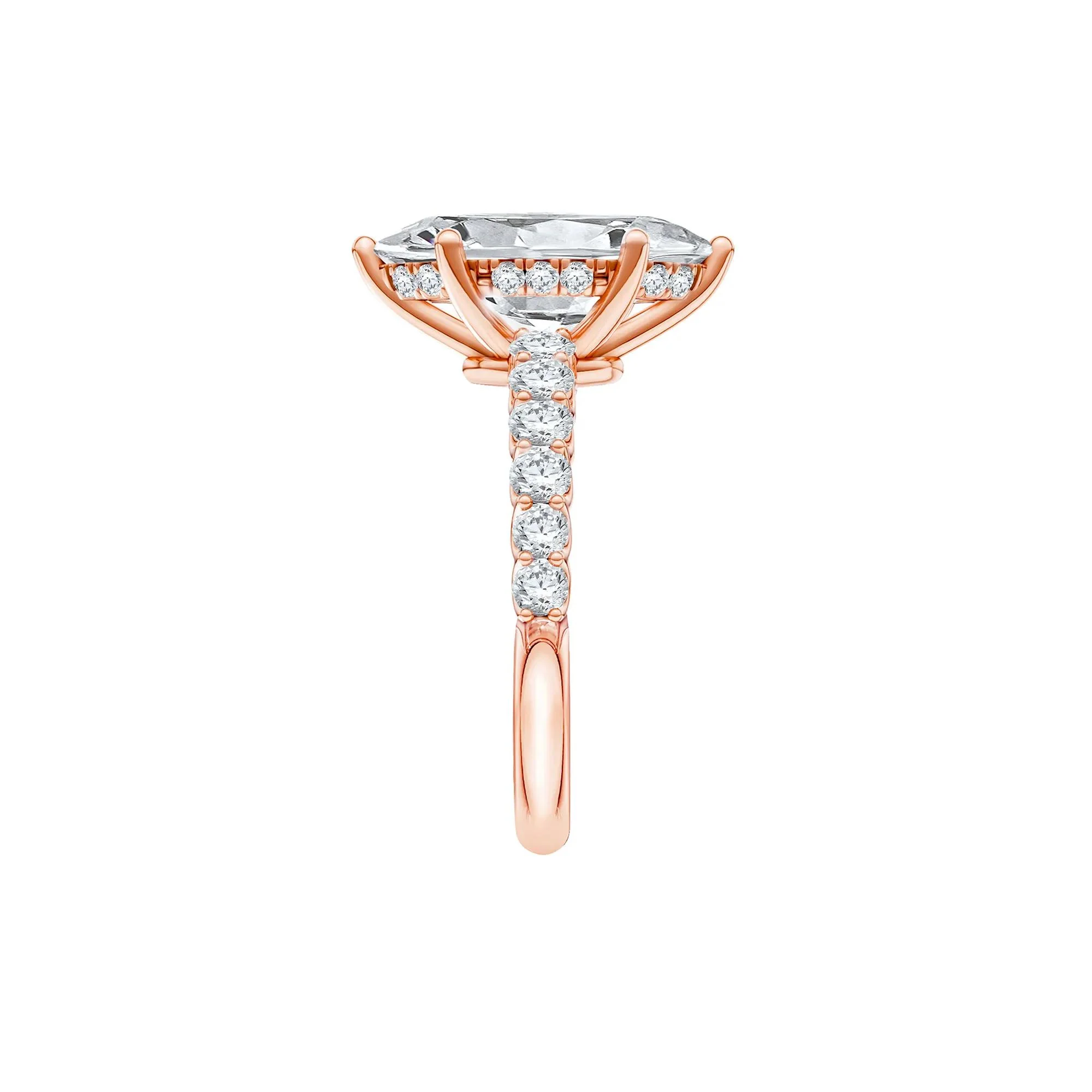 3 5/8 CT. Tw. Lab Grown Diamond Engagement Ring 14K Rose Gold Size 8 2mm - Image 3