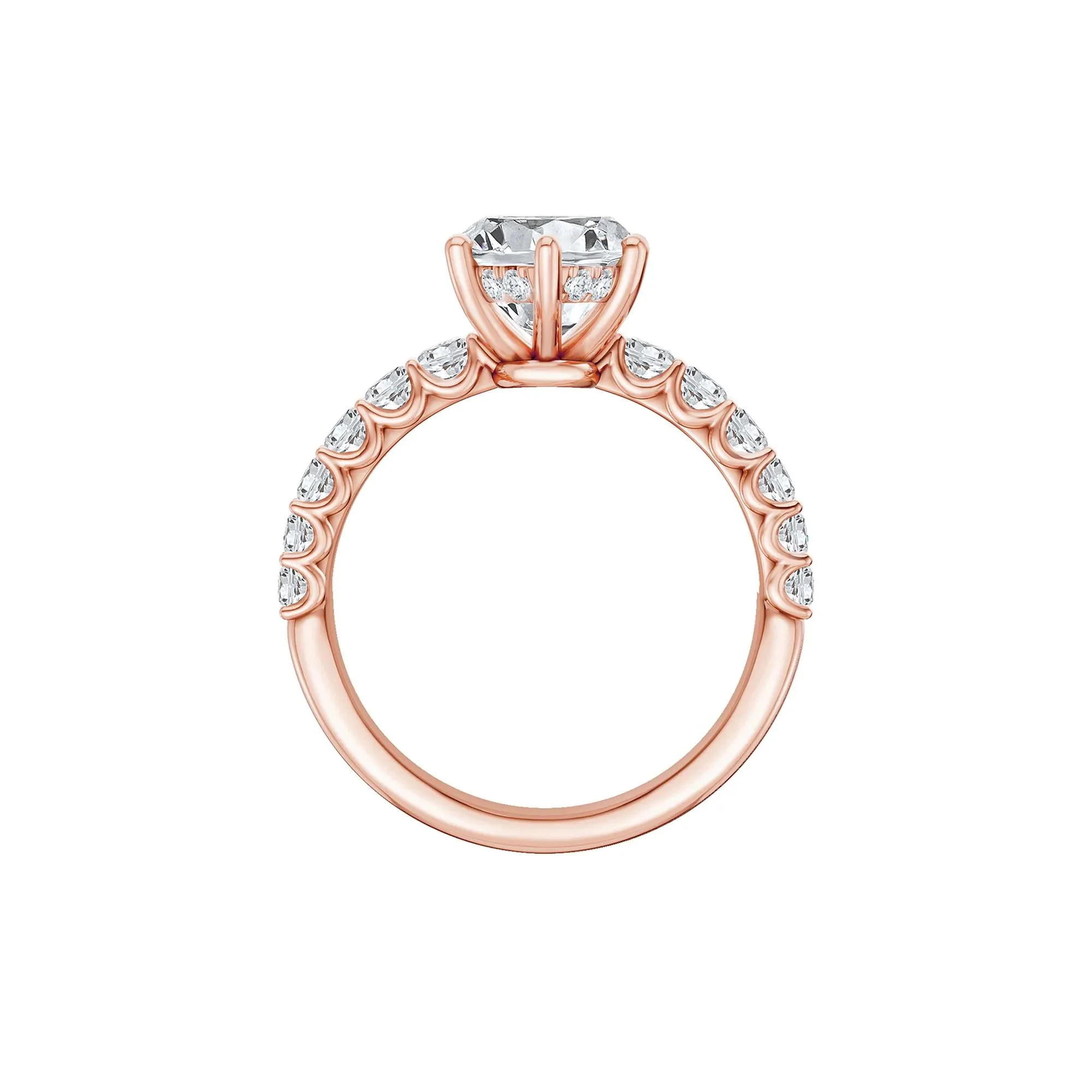 3 5/8 CT. Tw. Lab Grown Diamond Engagement Ring 14K Rose Gold Size 9 2mm - Image 2
