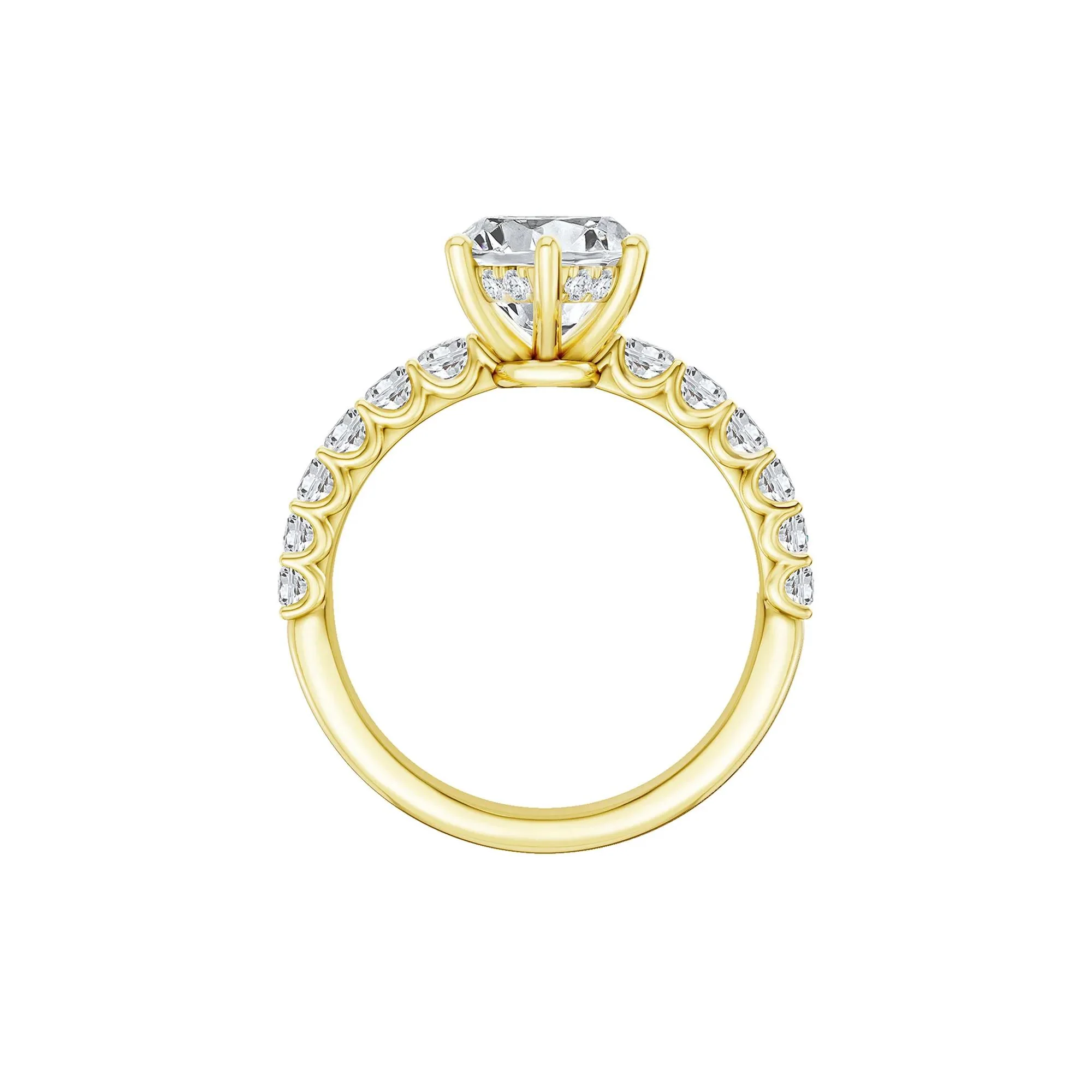 3 5/8 CT. Tw. Lab Grown Diamond Engagement Ring 14K Yellow Gold Size 7 2mm - Image 2