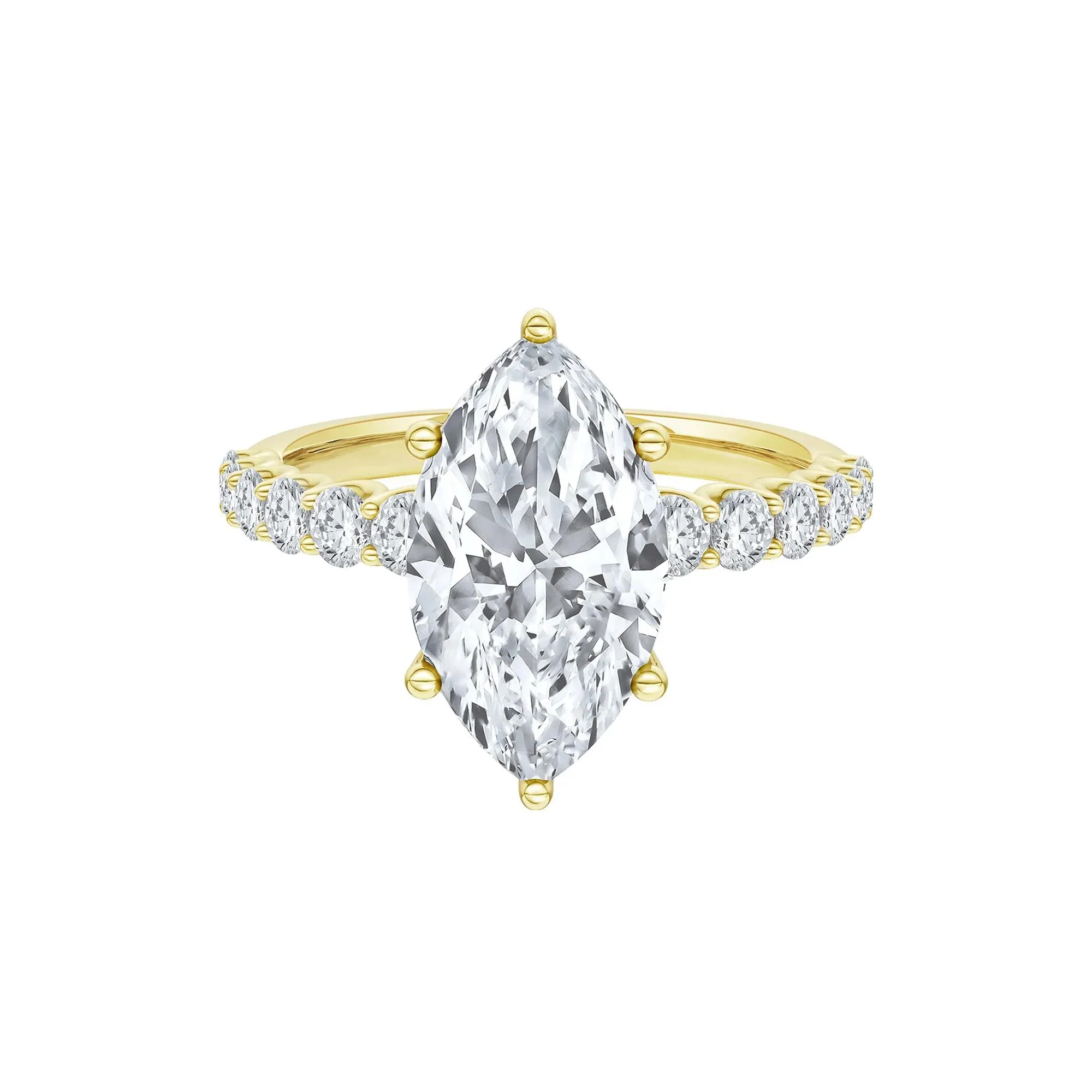 3 5/8 CT. Tw. Lab Grown Diamond Engagement Ring 14K Yellow Gold Size 9 2mm