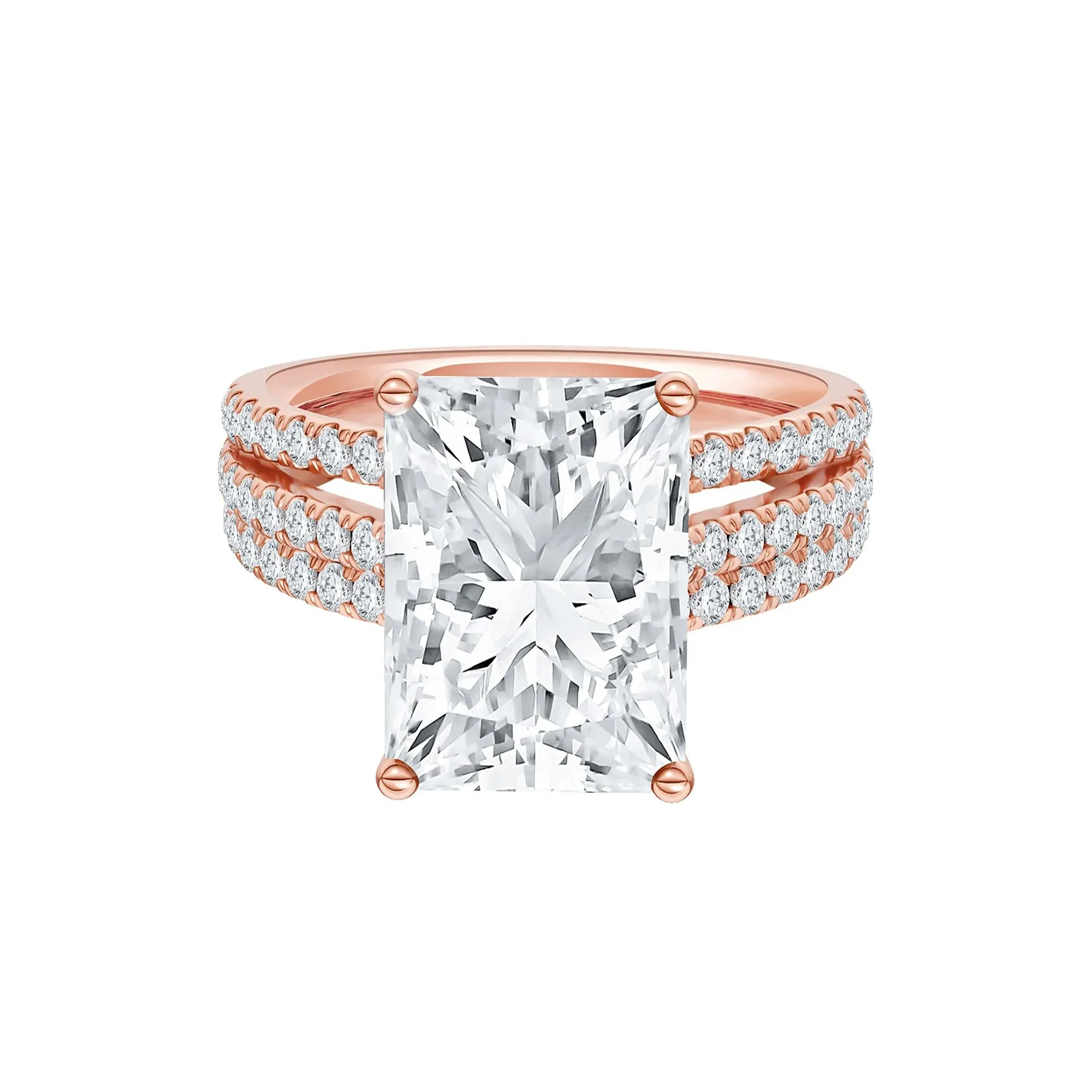 5 1/2 CT. Tw. Lab Grown Diamond Engagement Ring 14K Rose Gold Size 9 2mm