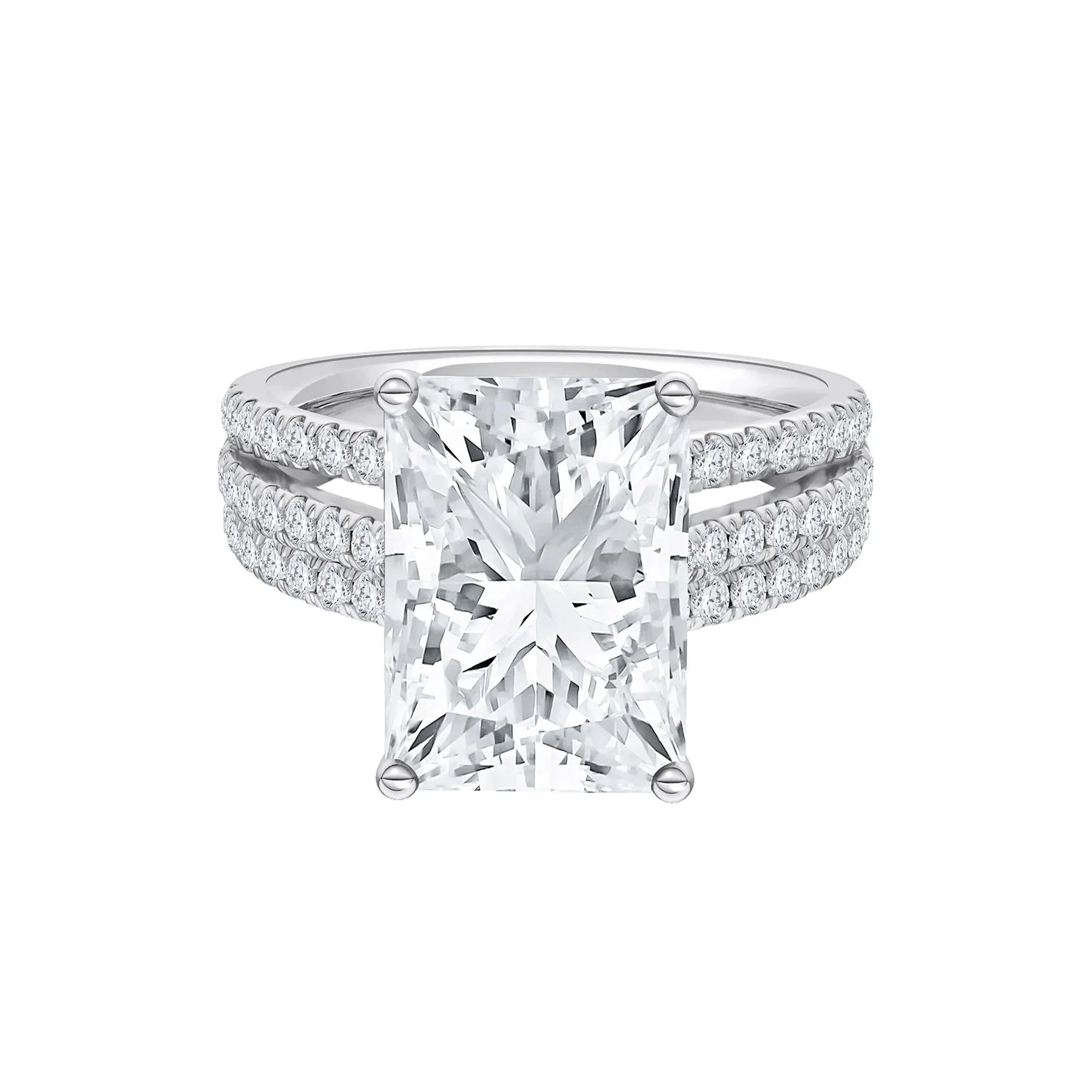 5 1/2 CT. Tw. Lab Grown Diamond Engagement Ring 14K White Gold Size 7 2mm