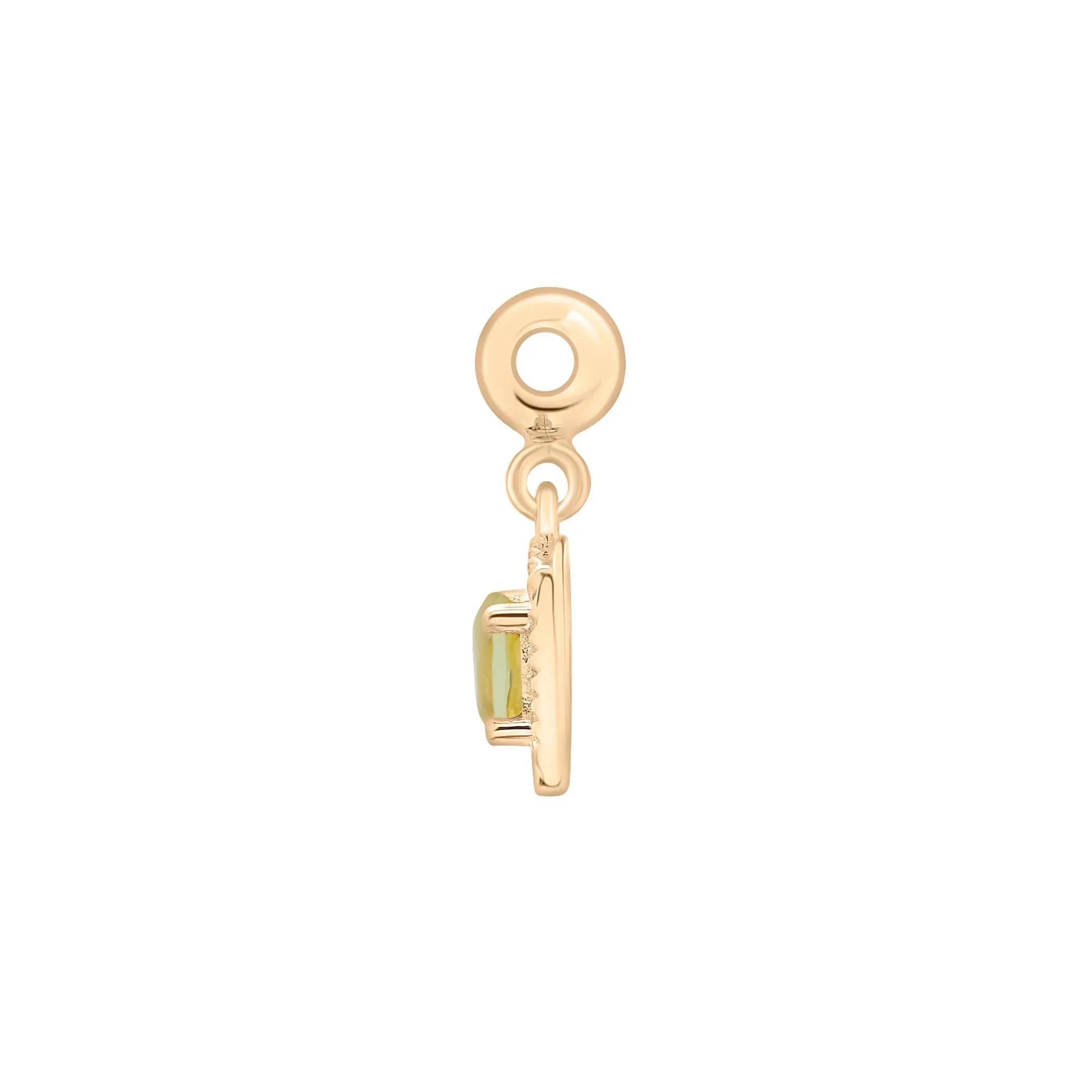 Peridot Medallion Birthstone Bead Charm Vermeil Yellow Size 13.00mm - Image 2