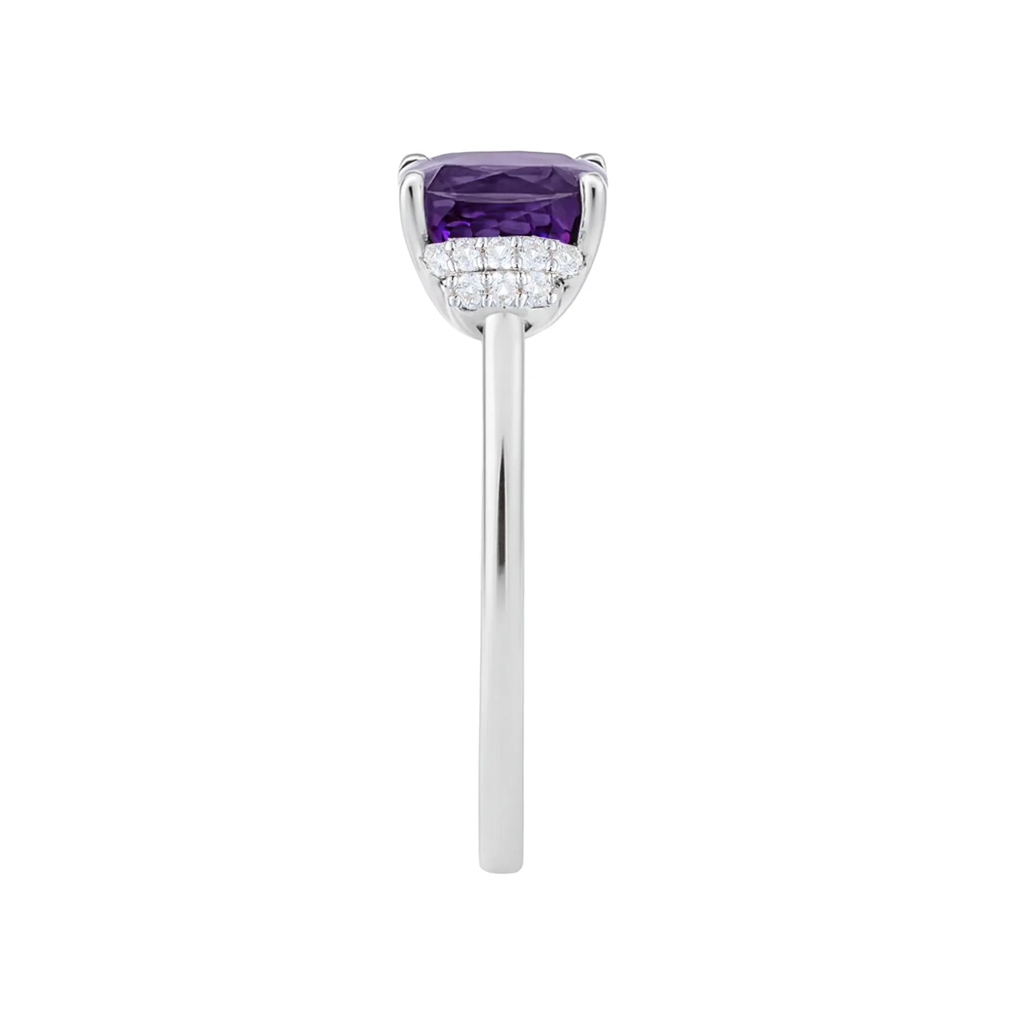 Amethyst & Lab-Created White Sapphire Ring Earring and Pendant Box Set .925 Sterling Silver Size 8.5 1mm - Image 5