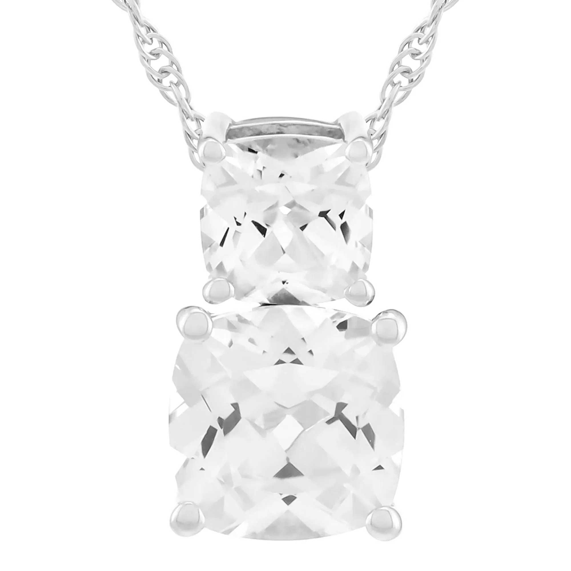 Lab-Created White Sapphire Ring Earring and Pendant Box Set .925 Sterling Silver Size 7 - Image 2
