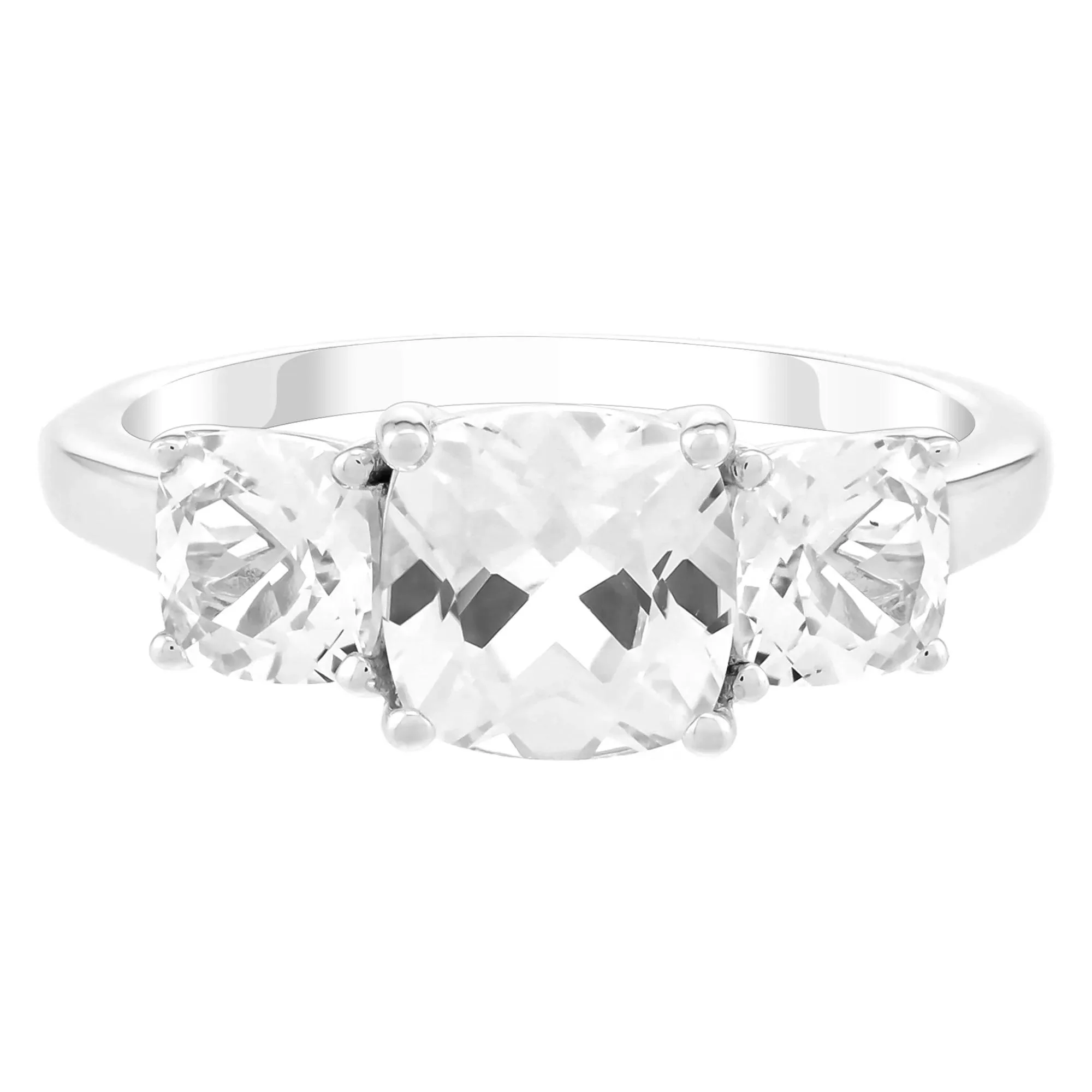 Lab-Created White Sapphire Ring Earring and Pendant Box Set .925 Sterling Silver Size 7 - Image 4