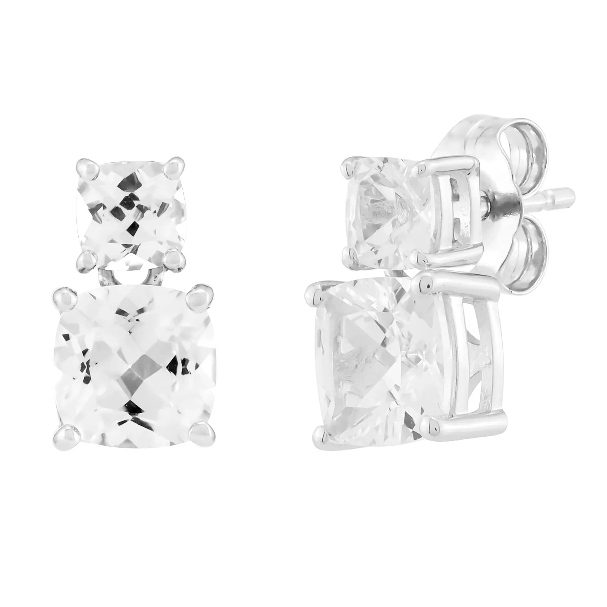 Lab-Created White Sapphire Ring Earring and Pendant Box Set .925 Sterling Silver Size 7.5 - Image 3