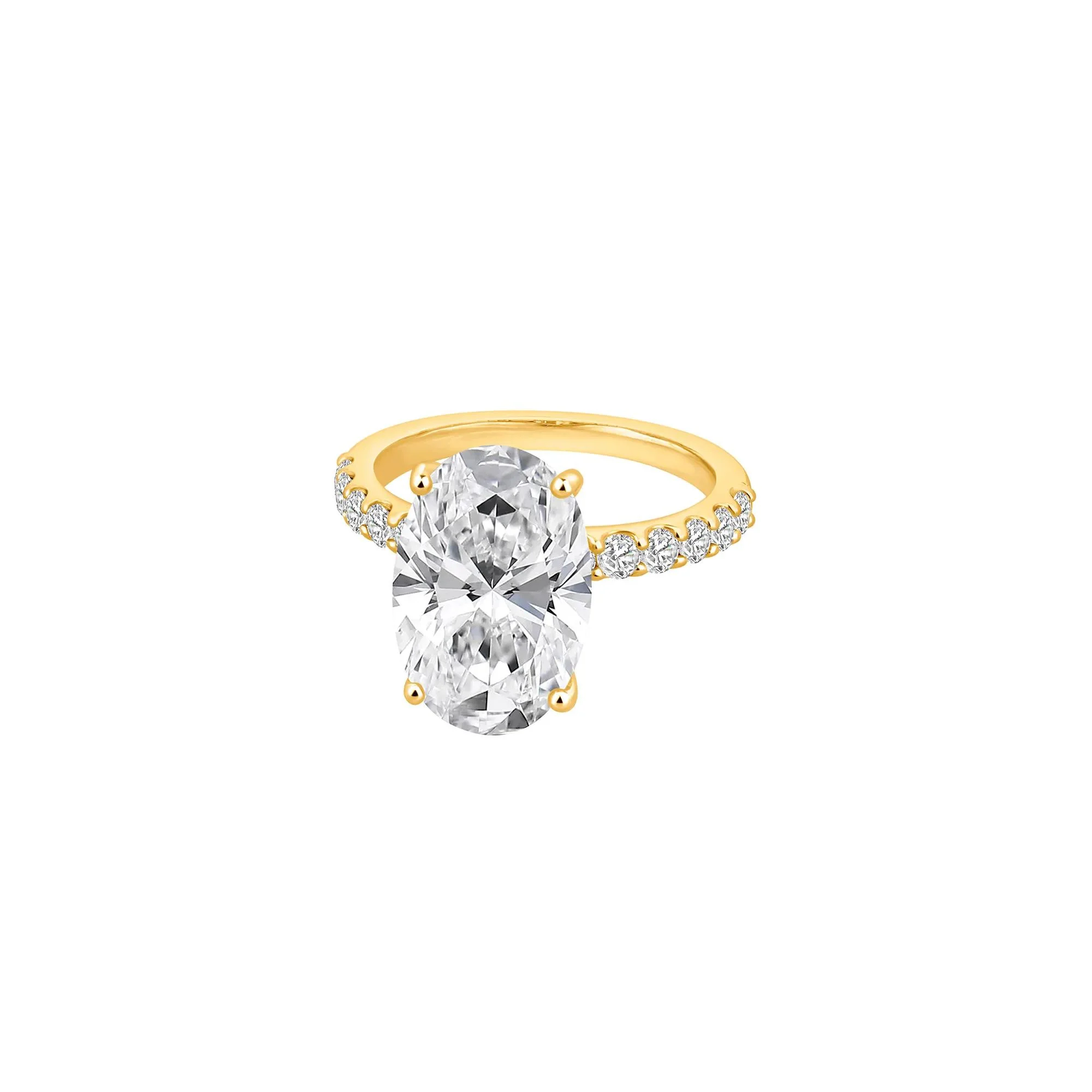 7 3/4 CT. Tw. Lab Grown Diamond Oval Engagement Ring 14K Yellow Gold Size 6.5 - Image 4