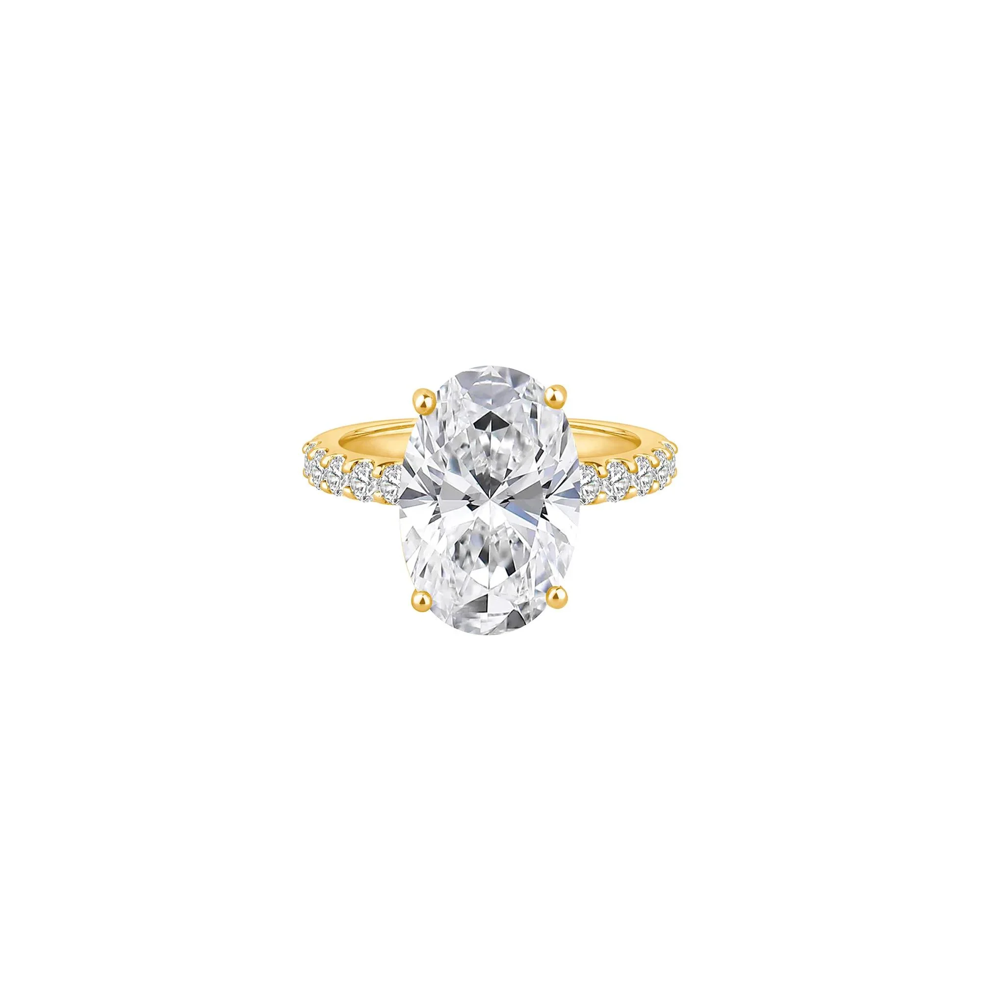 7 3/4 CT. Tw. Lab Grown Diamond Oval Engagement Ring 14K Yellow Gold Size 8.5