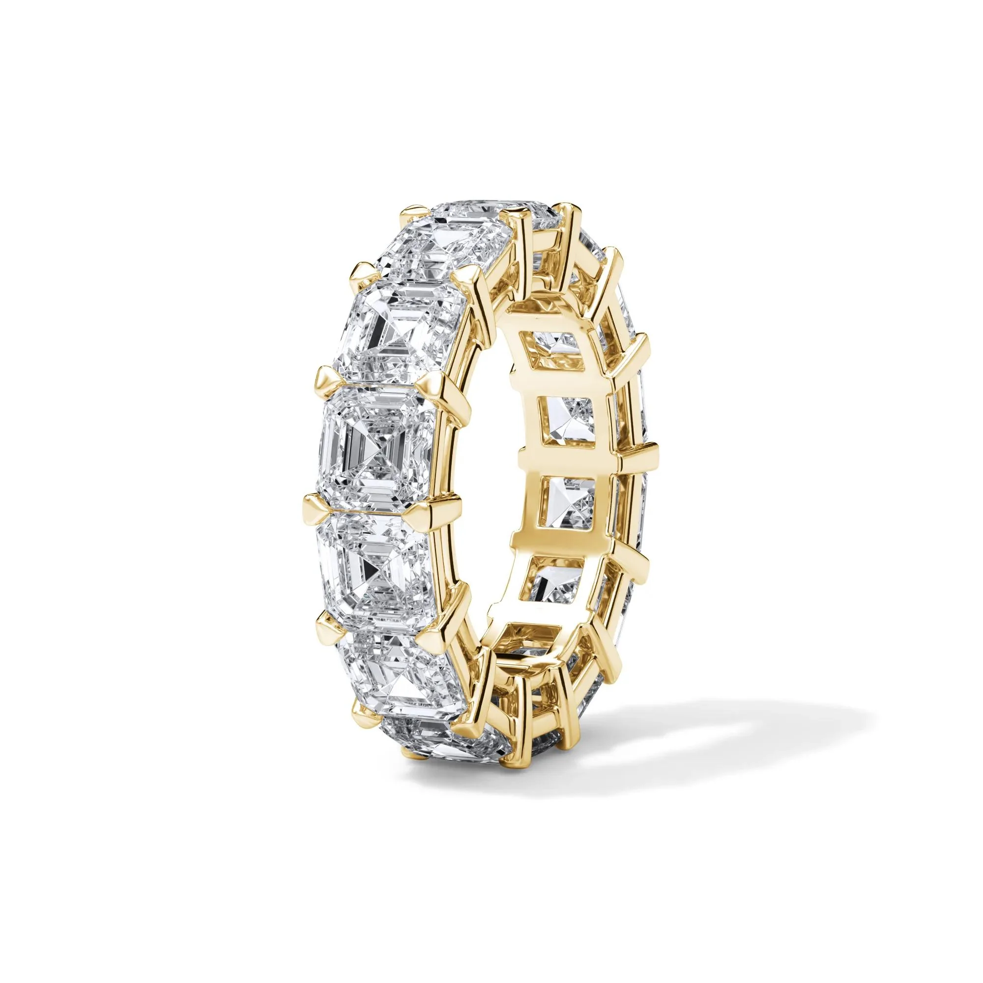 10 1/2 CT. Tw. Lab Grown Diamond Asscher-Cut Eternity Band Ring 18K Yellow Gold Size 6.5 3mm - Image 3