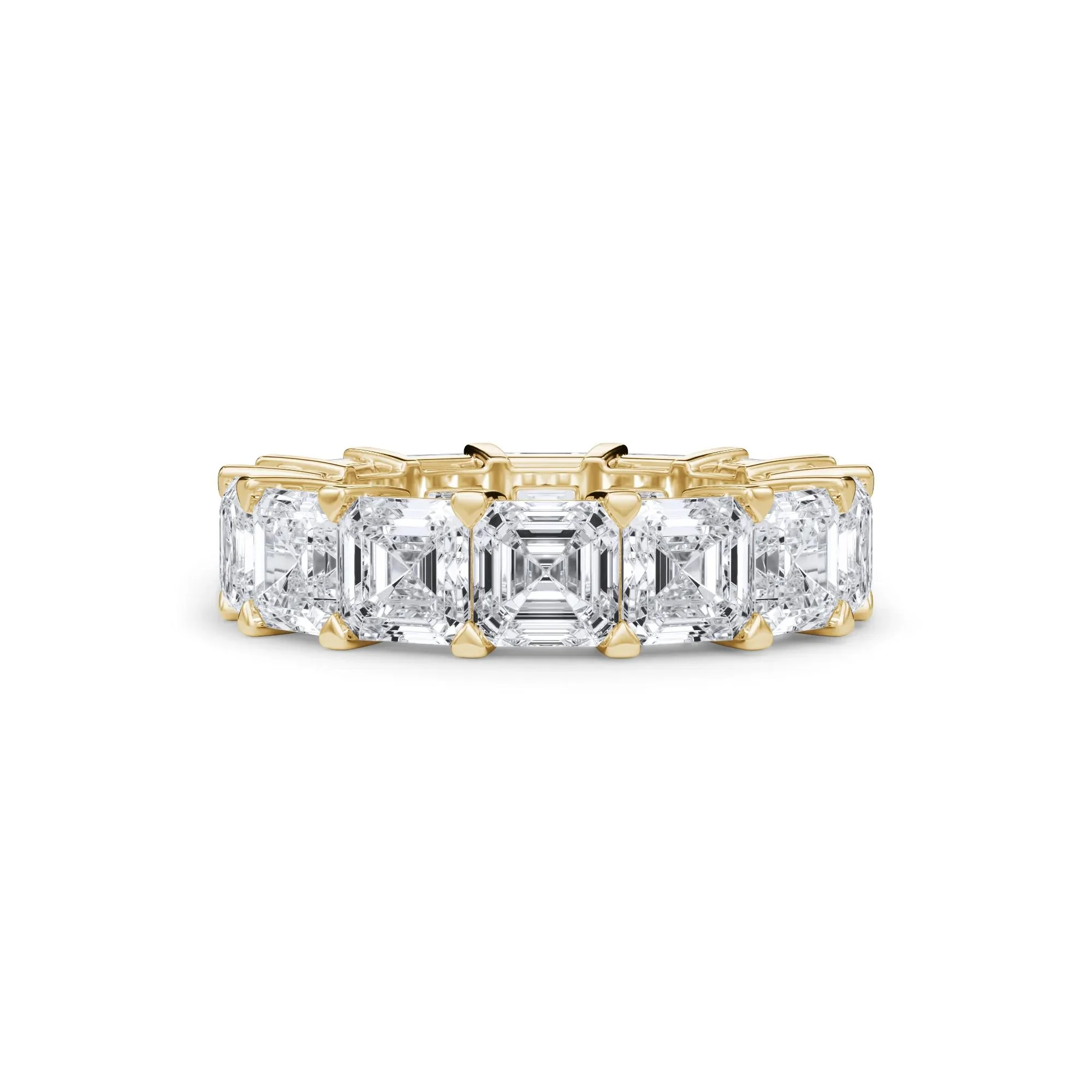 10 1/2 CT. Tw. Lab Grown Diamond Asscher-Cut Eternity Band Ring 18K Yellow Gold Size 8.5 3mm