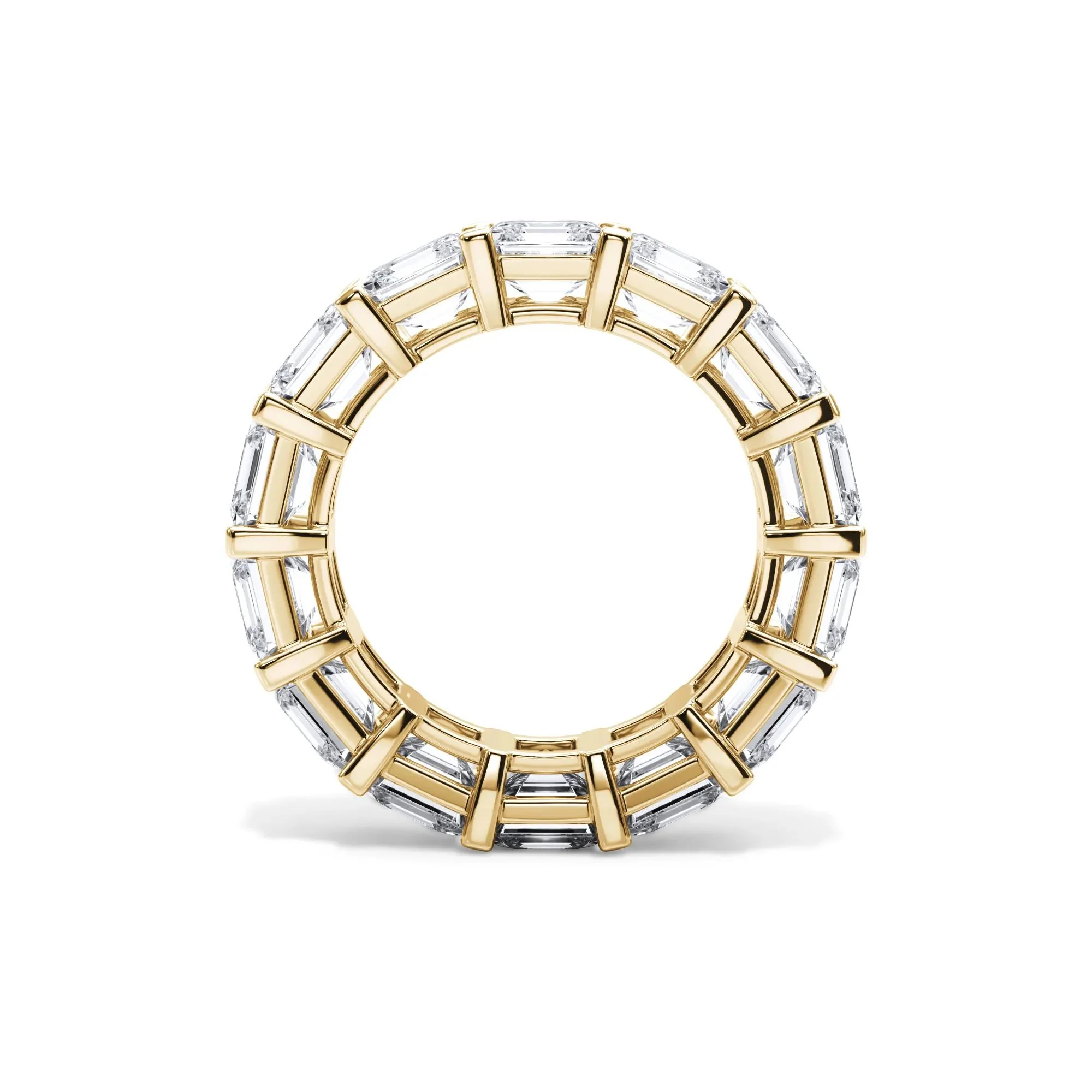 10 1/2 CT. Tw. Lab Grown Diamond Asscher-Cut Eternity Band Ring 18K Yellow Gold Size 8.5 3mm - Image 2