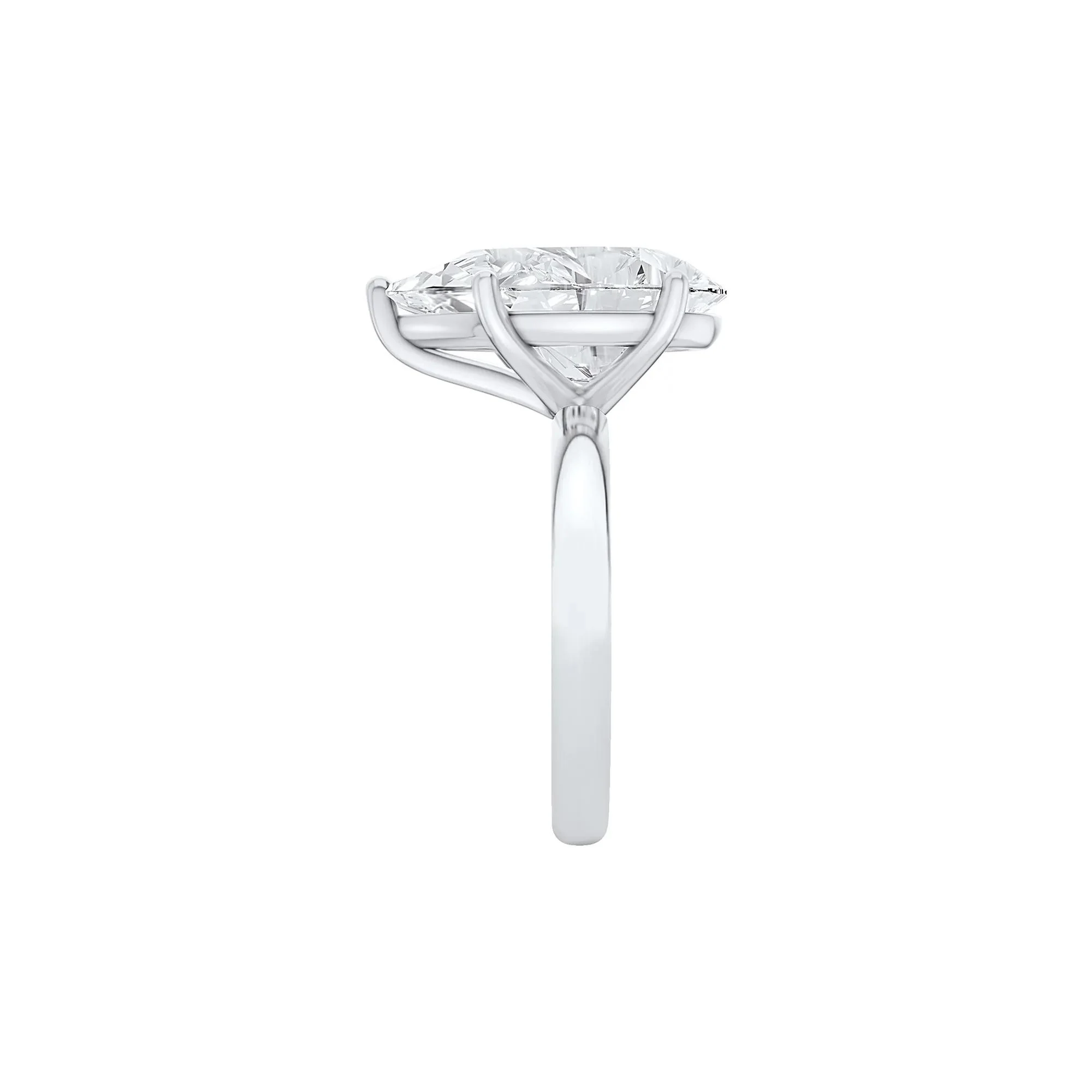 Lab Grown Diamond Pear-Shaped Solitaire Engagement Ring Platinum (6 CT.) White Size 6 2mm - Image 3