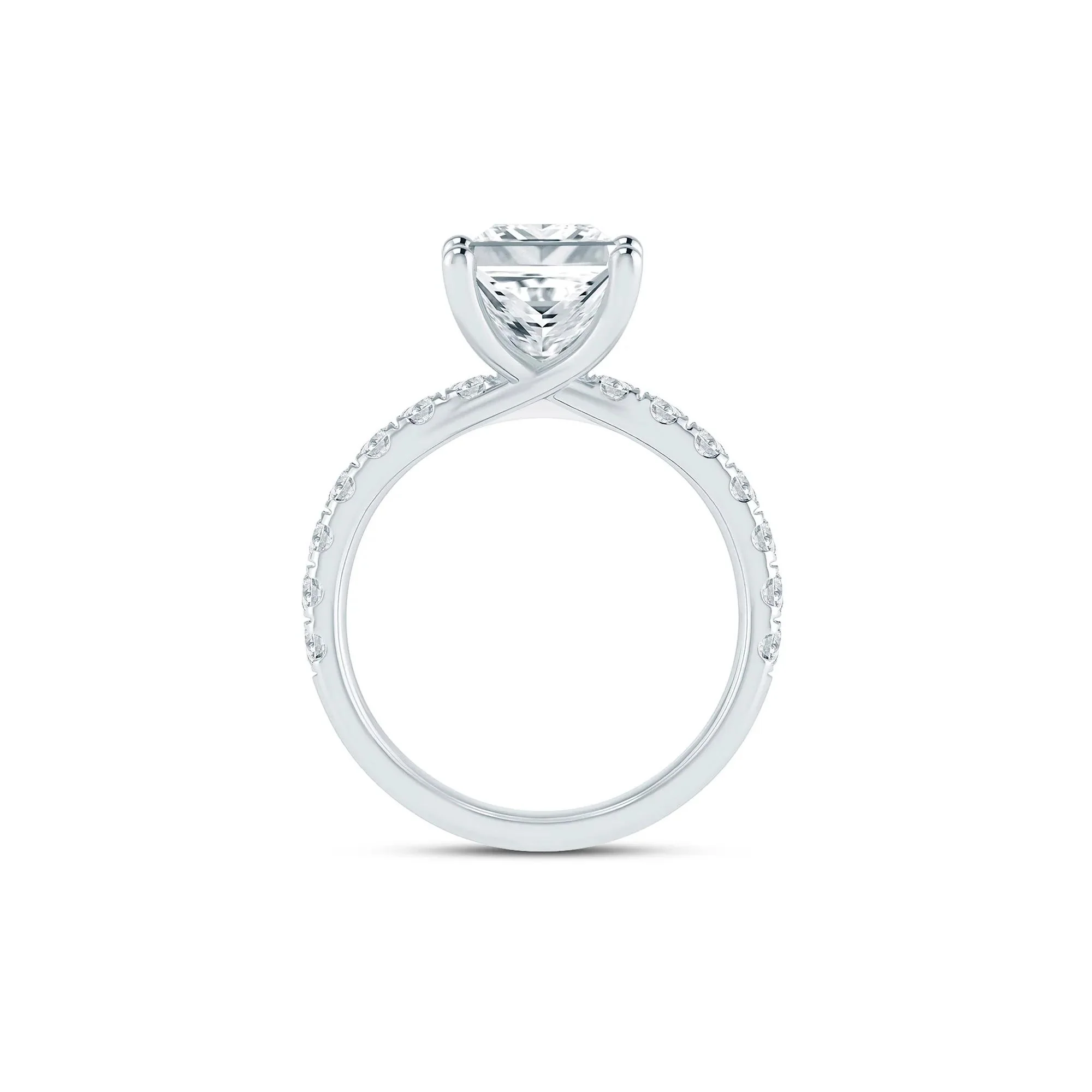 4 1/2 CT. Tw. Lab Grown Diamond Radiant-Cut Engagement Ring 14K White Gold Size 8 2mm - Image 2