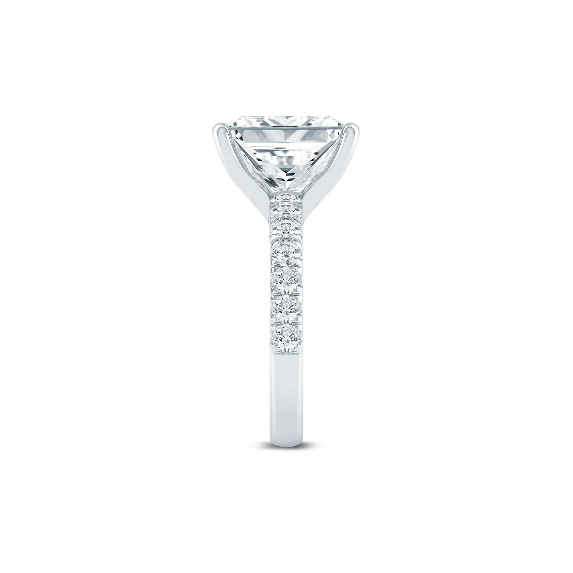 4 1/2 CT. Tw. Lab Grown Diamond Radiant-Cut Engagement Ring 14K White Gold Size 9 2mm - Image 3