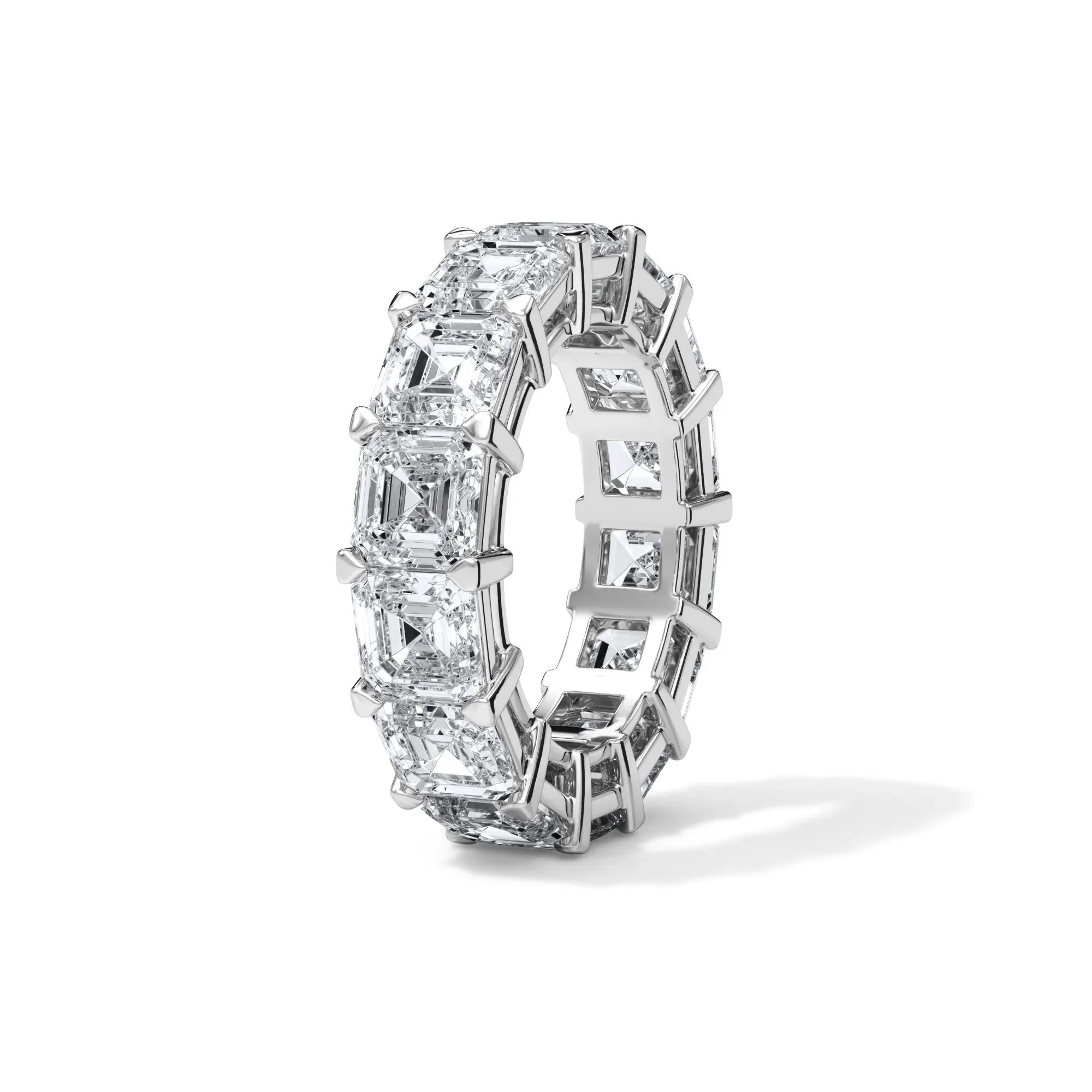 10 1/2 CT. Tw. Lab Grown Diamond Asscher-Cut Eternity Band Ring Platinum White Size 5 3mm - Image 3
