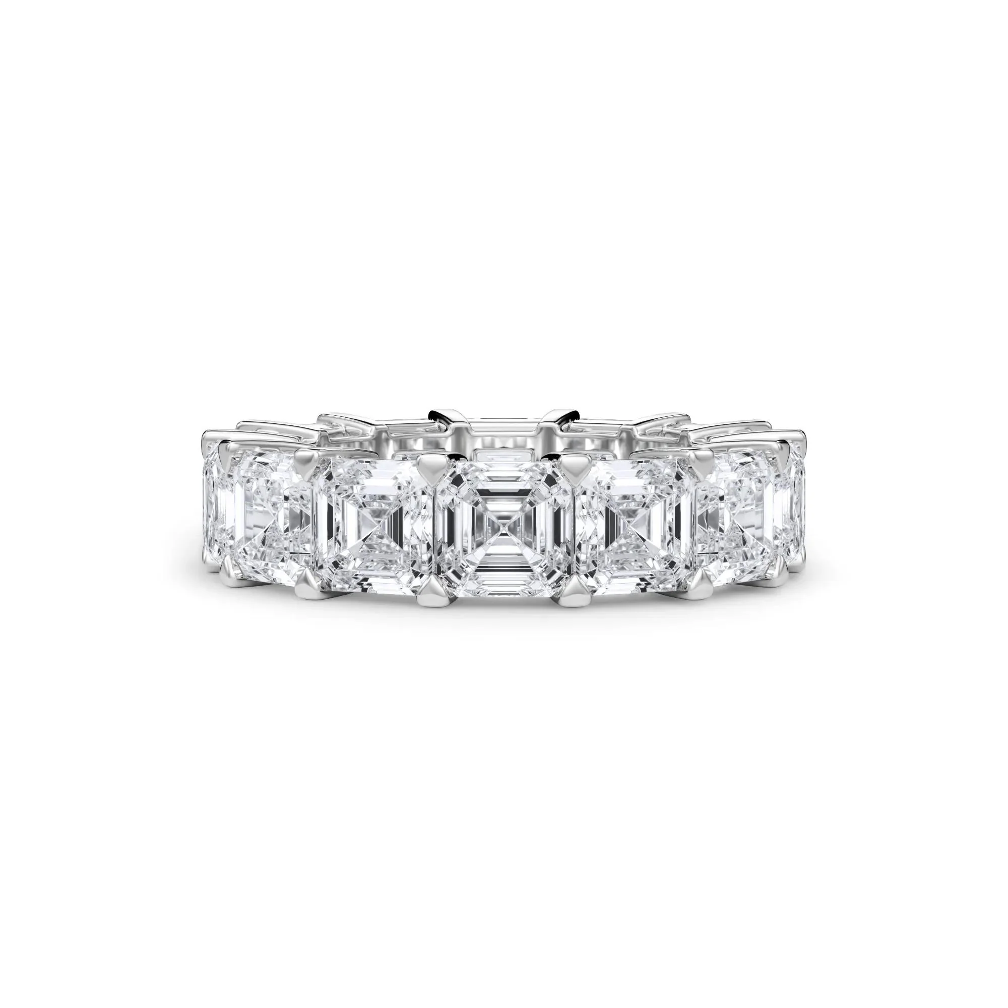 10 1/2 CT. Tw. Lab Grown Diamond Asscher-Cut Eternity Band Ring Platinum White Size 5.5 3mm