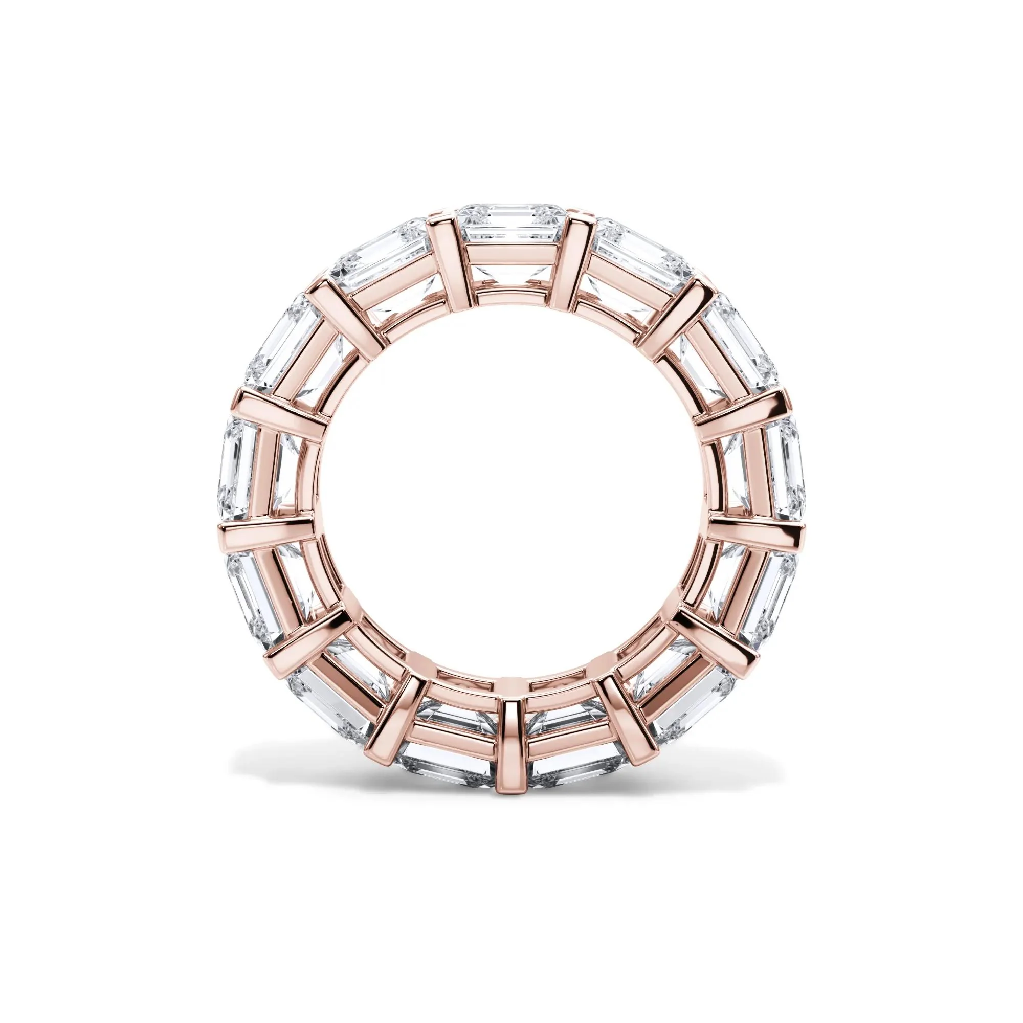 13 CT. Tw. Lab Grown Diamond Asscher-Cut Eternity Band Ring 18K Rose Gold Size 5.5 3mm - Image 2