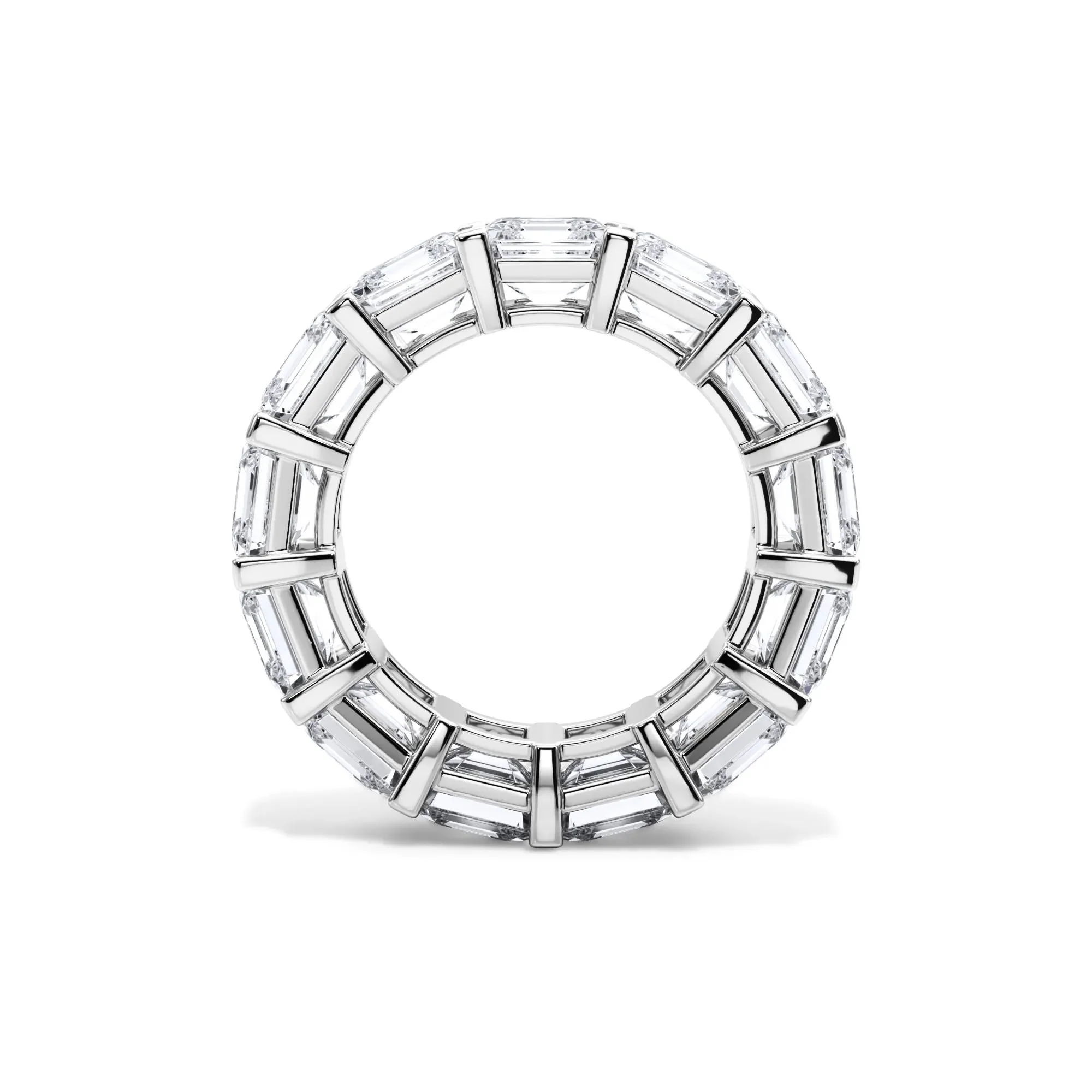13 CT. Tw. Lab Grown Diamond Asscher-Cut Eternity Band Ring 18K White Gold Size 7.5 3mm - Image 2