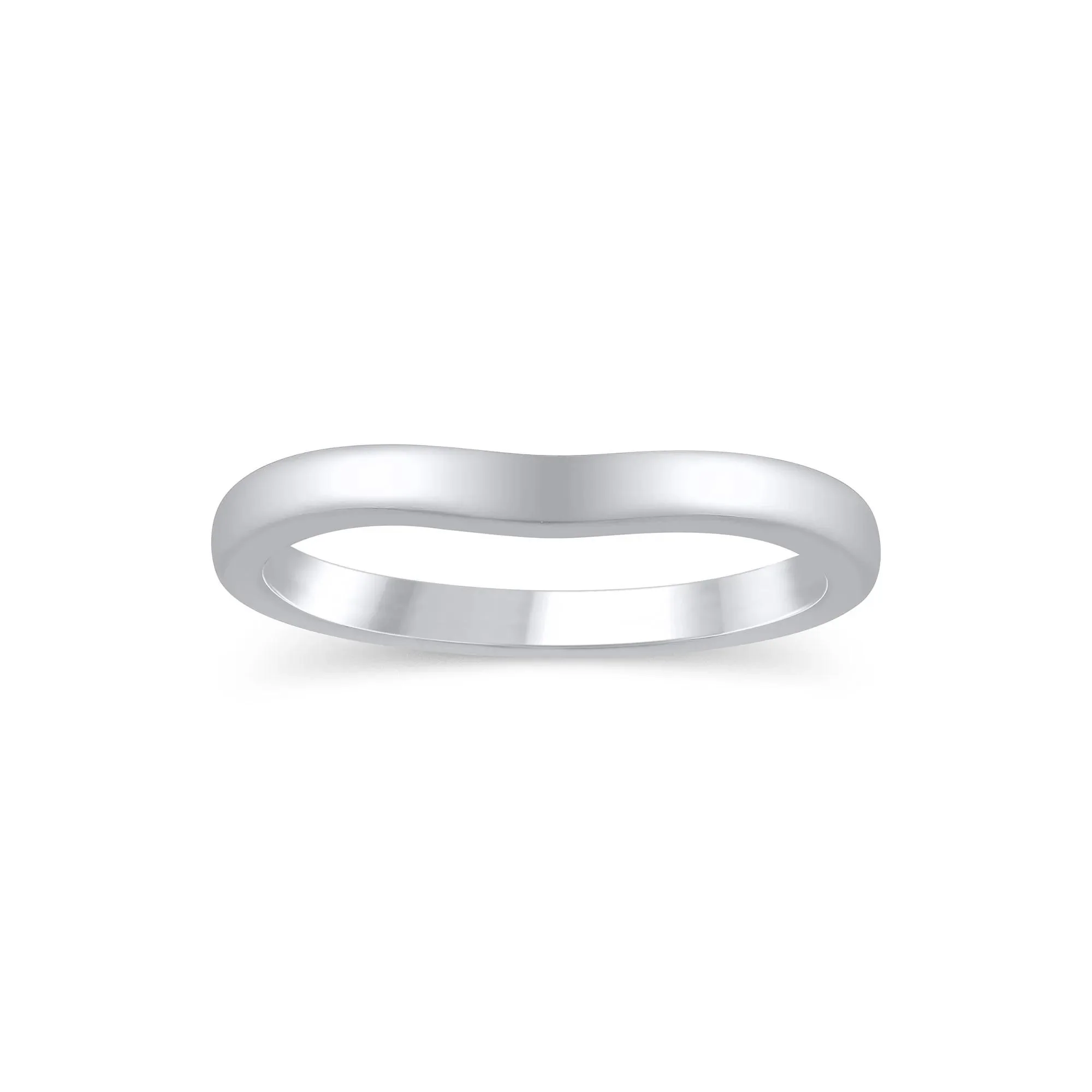 Contour Wedding Band Ring 14K White Gold Size 8.5 2.5mm