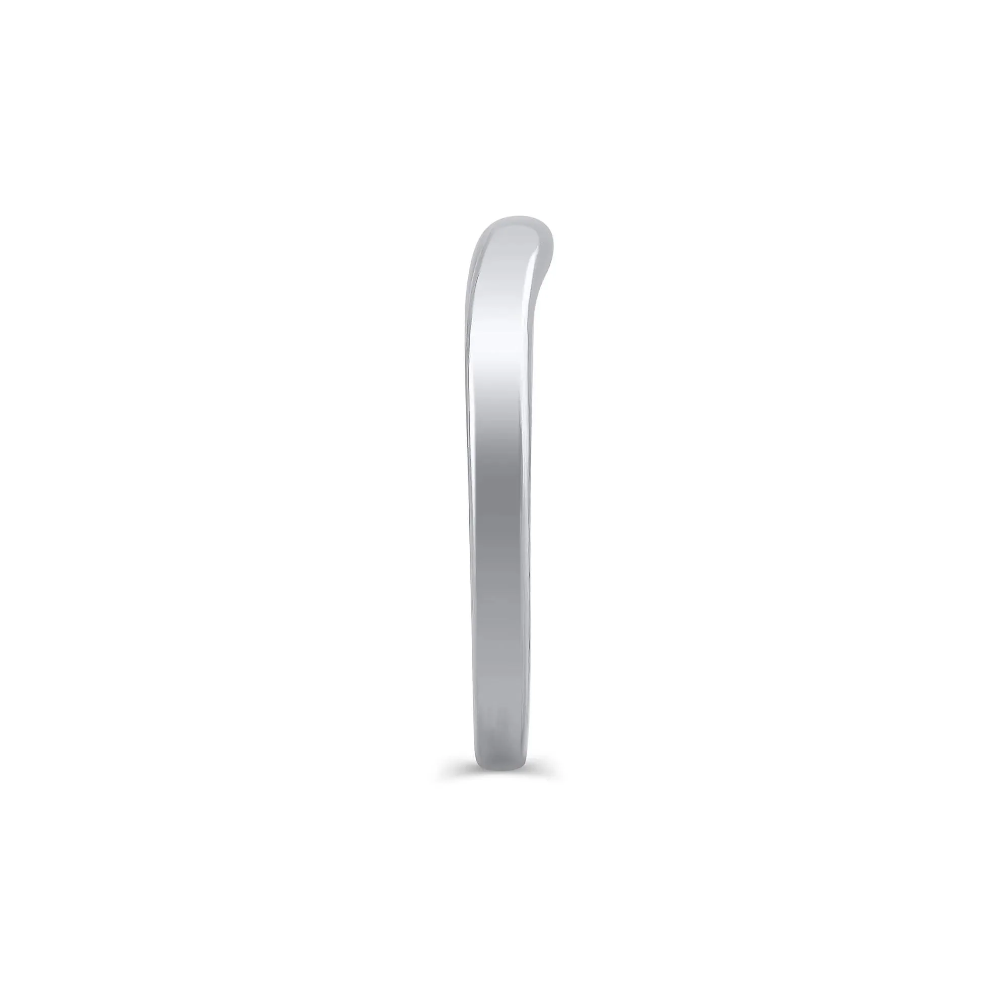 Contour Wedding Band Ring 14K White Gold Size 9 2.5mm - Image 3