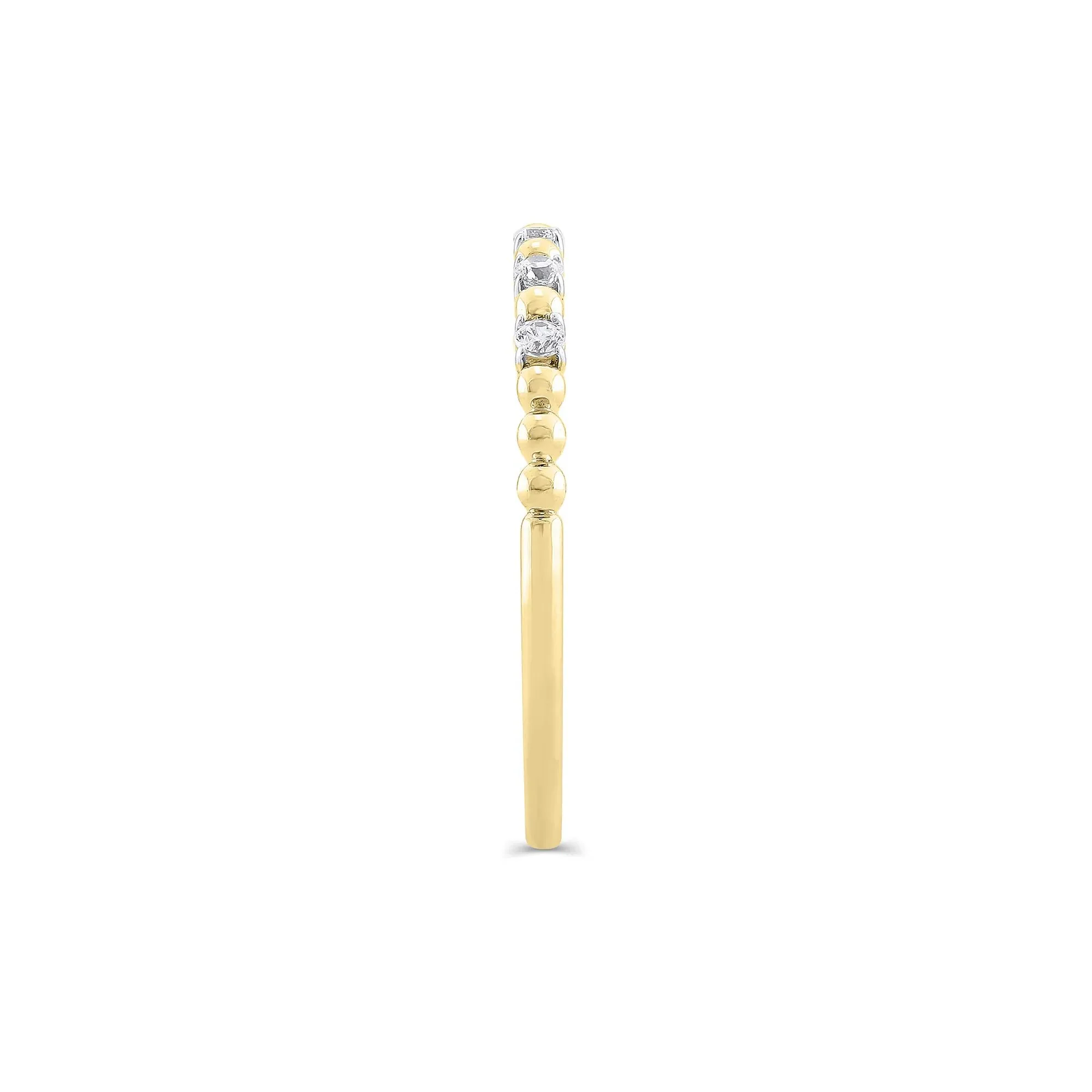 1/10 CT. Tw. Lab Grown Diamond Round Stacking Ring 10K Yellow Gold Size 6.5 1.5mm - Image 3
