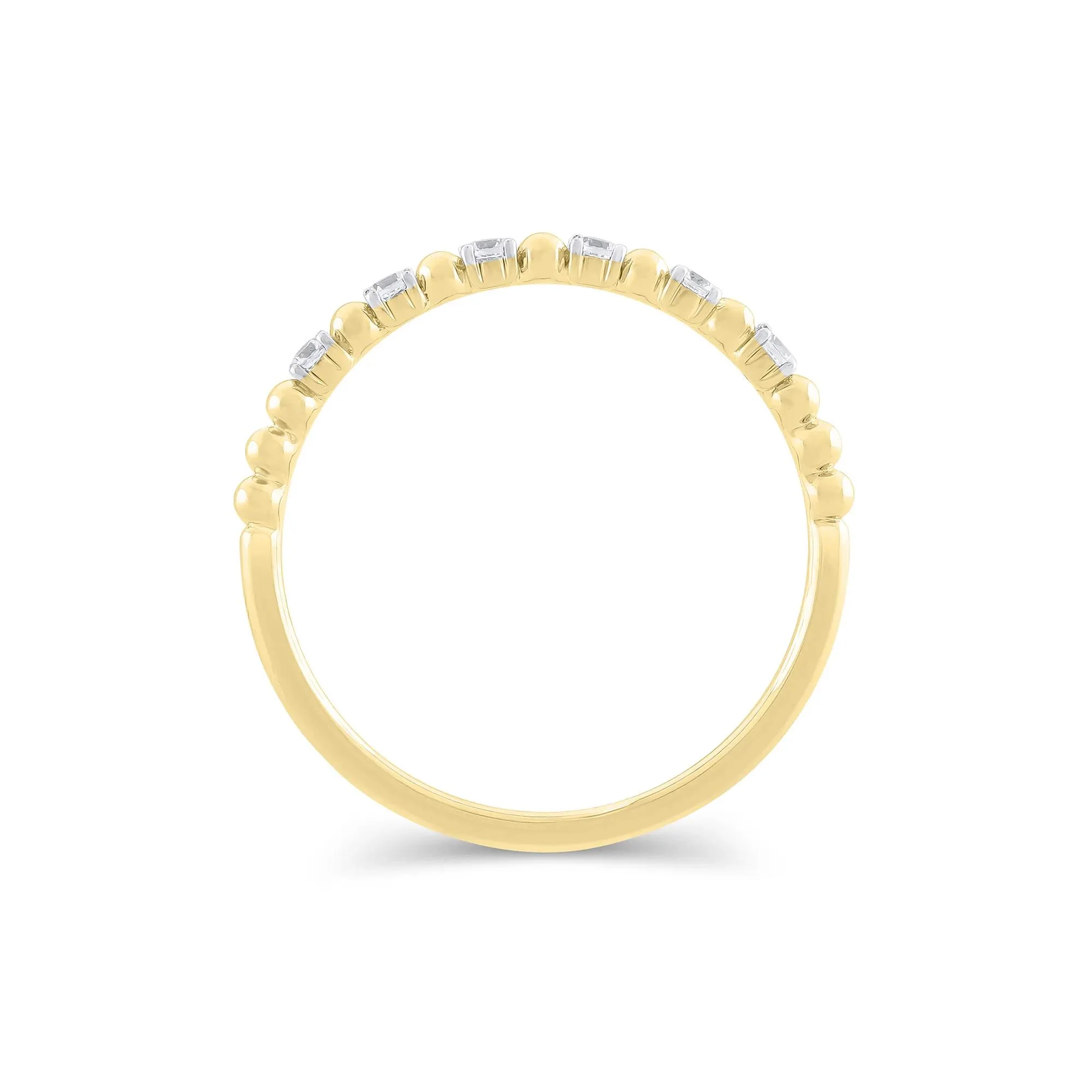 1/10 CT. Tw. Lab Grown Diamond Round Stacking Ring 10K Yellow Gold Size 8 1.5mm - Image 2