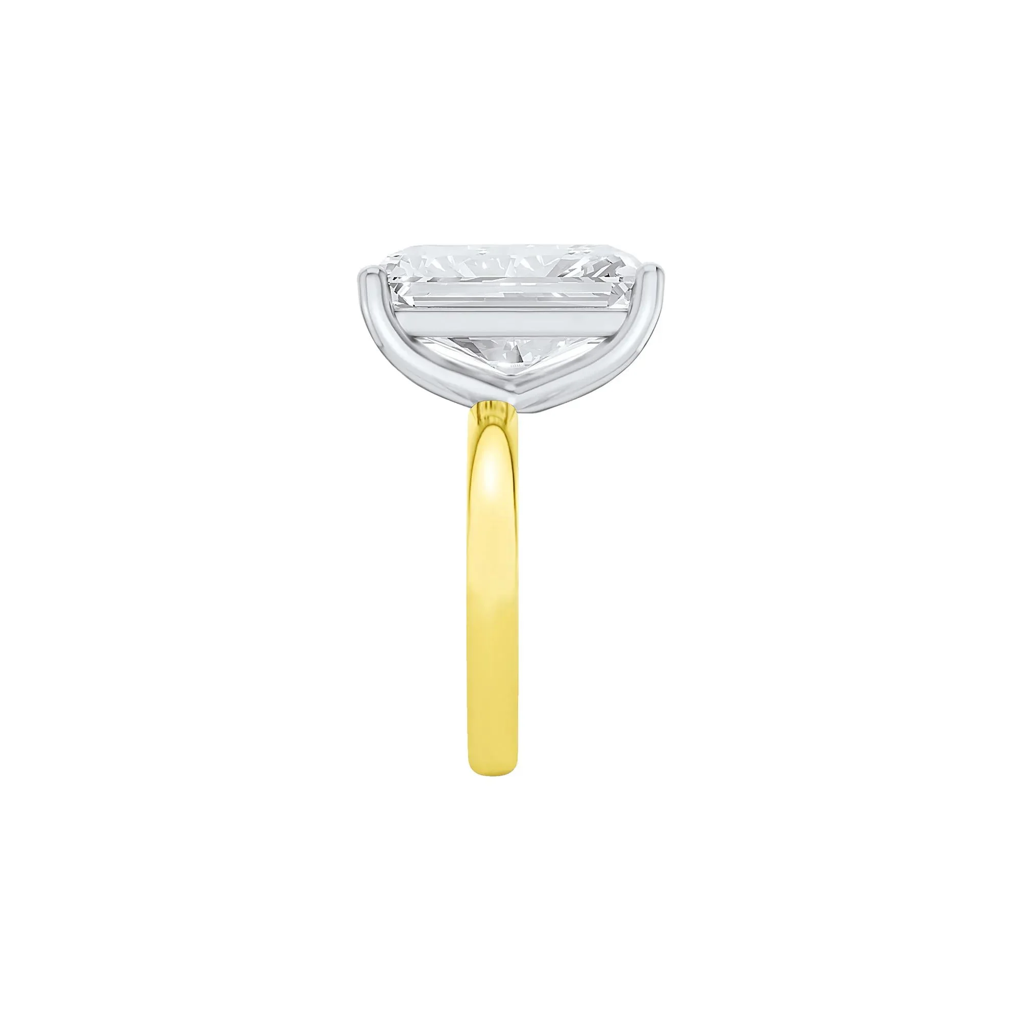 Lab Grown Diamond Radiant-Cut Solitaire Ring 14K Yellow & White Gold (10 CT.) Size 6.5 2mm - Image 3