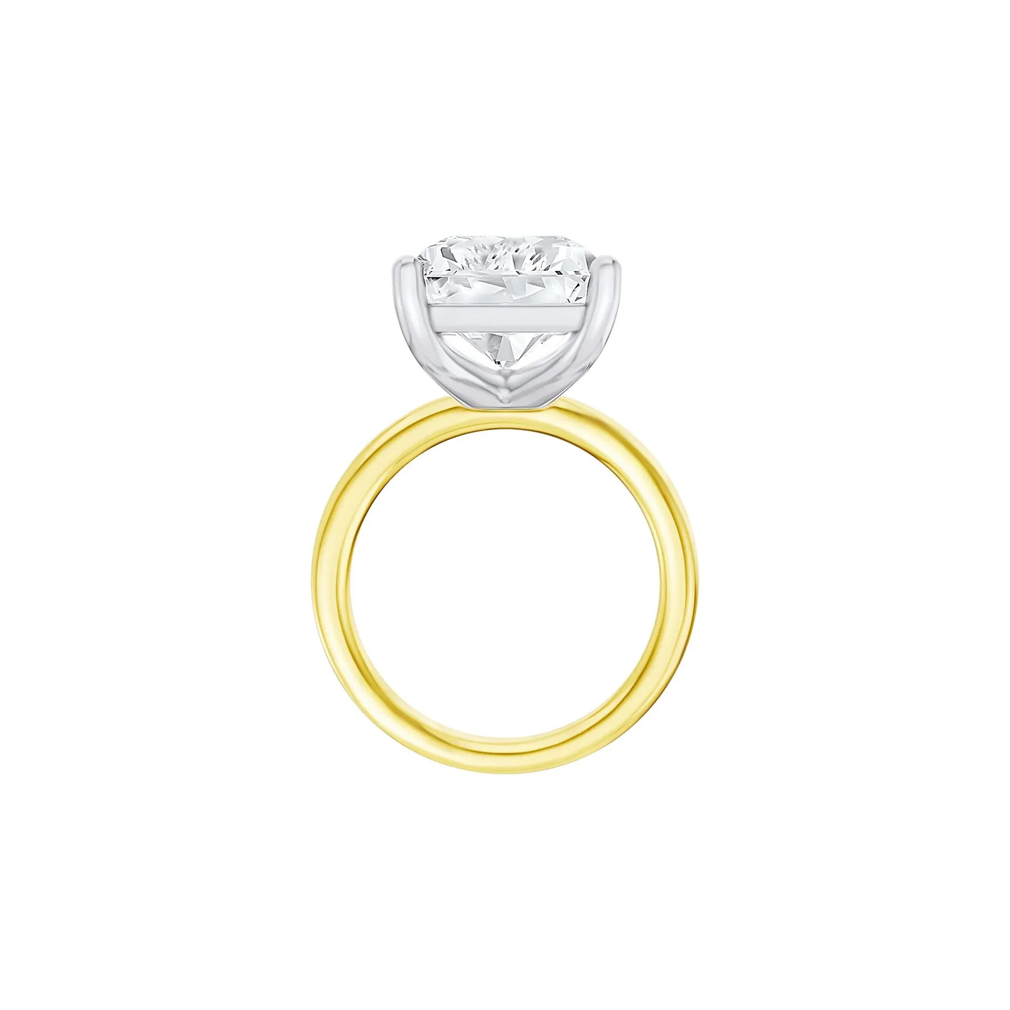 Lab Grown Diamond Radiant-Cut Solitaire Ring 14K Yellow & White Gold (10 CT.) Size 8 2mm - Image 2
