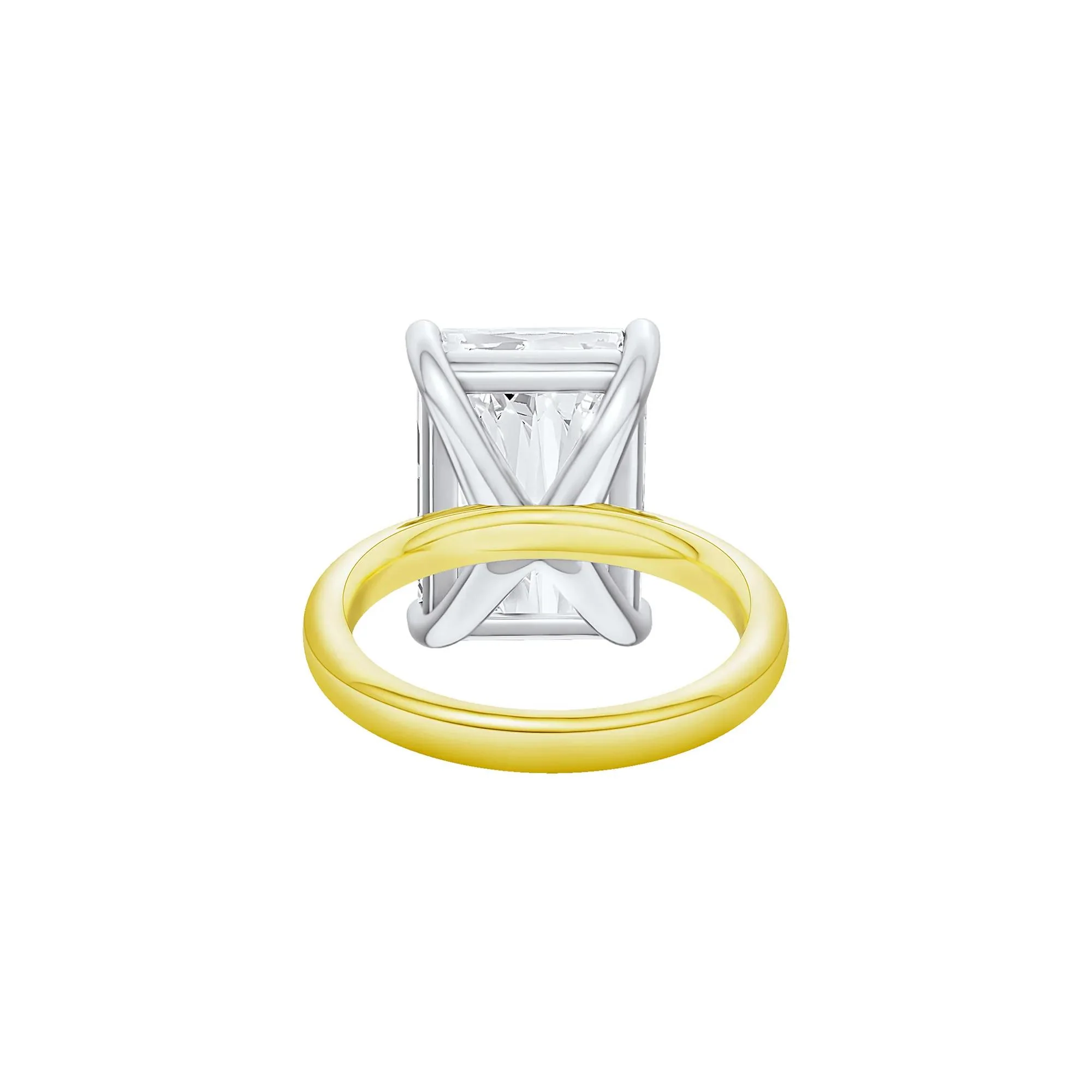 Lab Grown Diamond Radiant-Cut Solitaire Ring 14K Yellow & White Gold (10 CT.) Size 8.5 2mm - Image 4