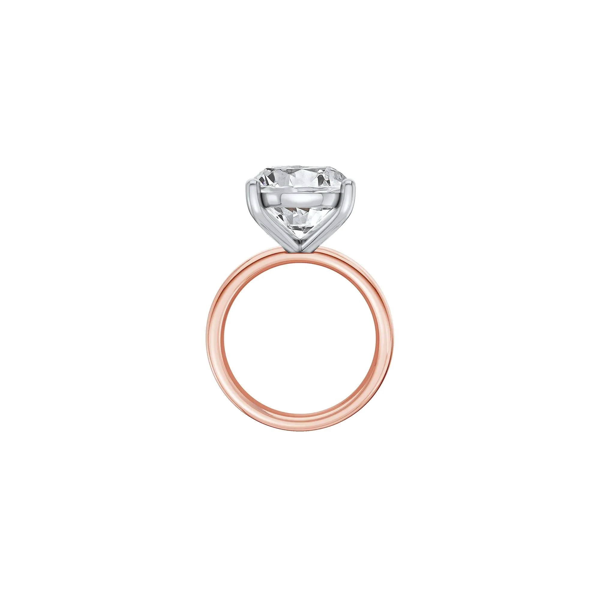 Lab Grown Diamond Oval Solitaire Ring 14K Rose & White Gold (7 CT.) Size 6.5 2mm - Image 2