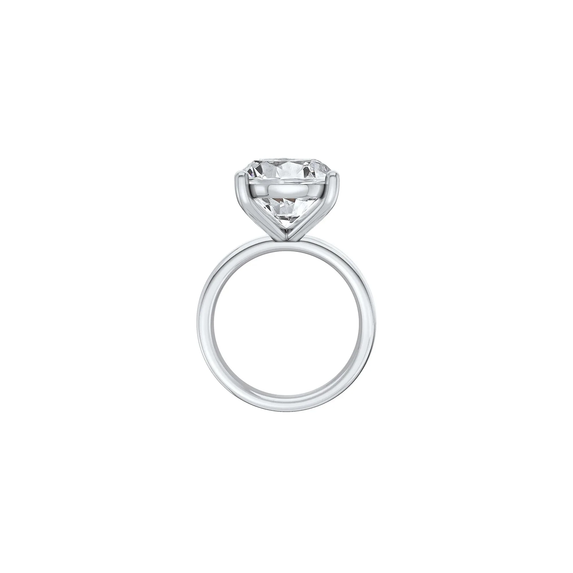 Lab Grown Diamond Oval Solitaire Ring 14K White Gold (7 CT.) Size 10.5 2mm - Image 2