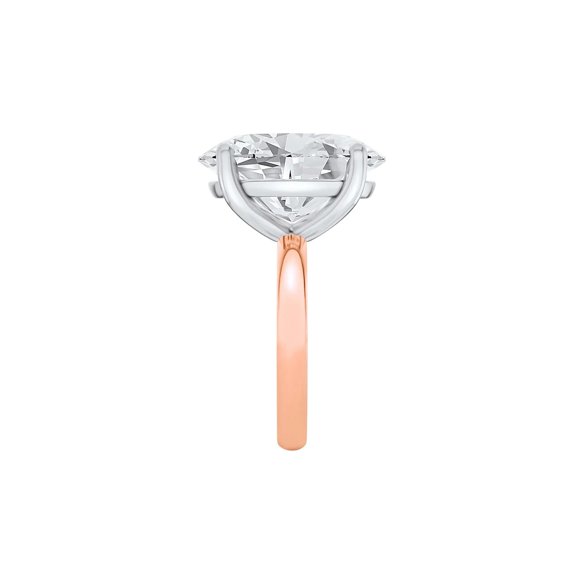 Lab Grown Diamond Oval Solitaire Ring 14K Rose & White Gold (8 CT.) Size 10 2mm - Image 3