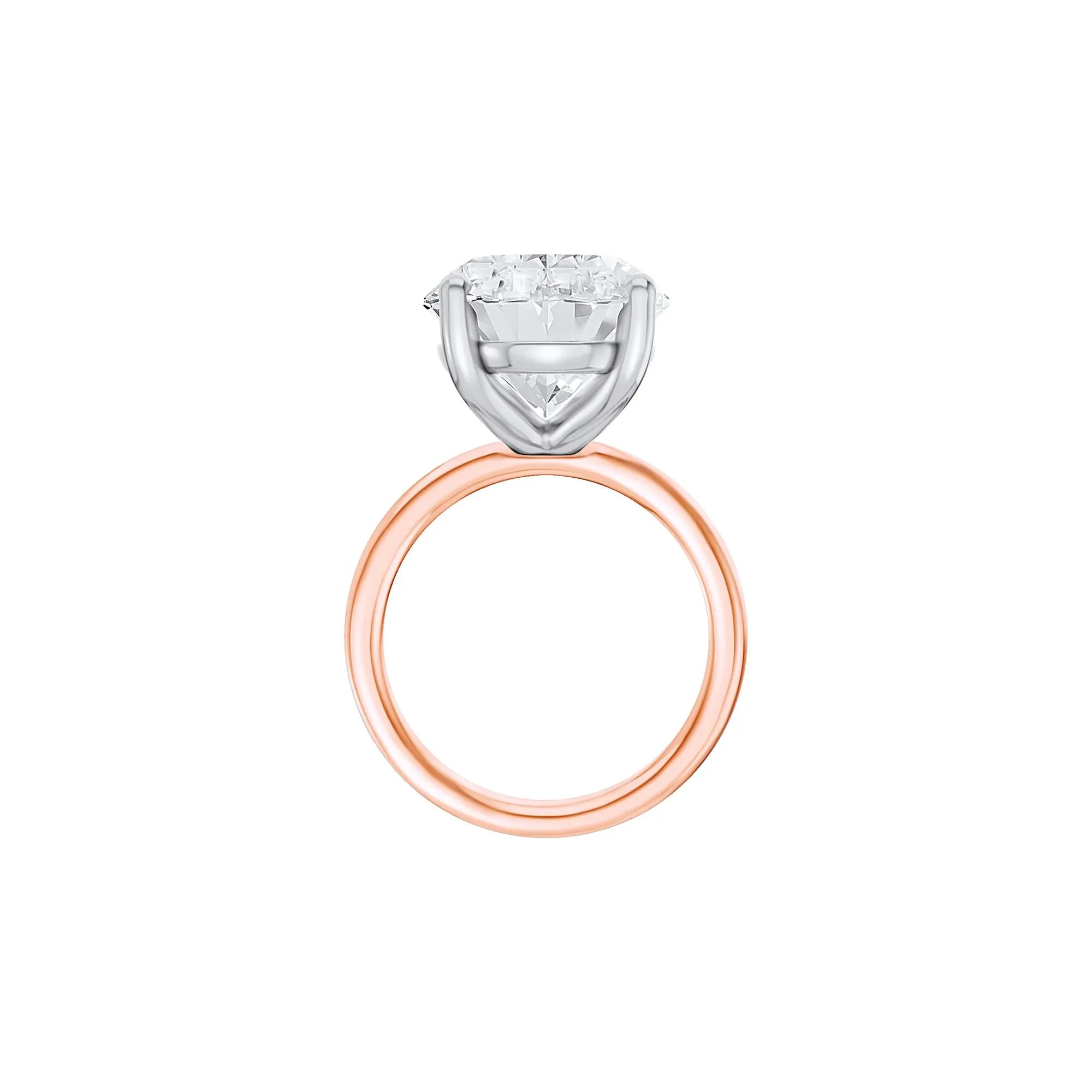 Lab Grown Diamond Oval Solitaire Ring 14K Rose & White Gold (8 CT.) Size 9.5 2mm - Image 2
