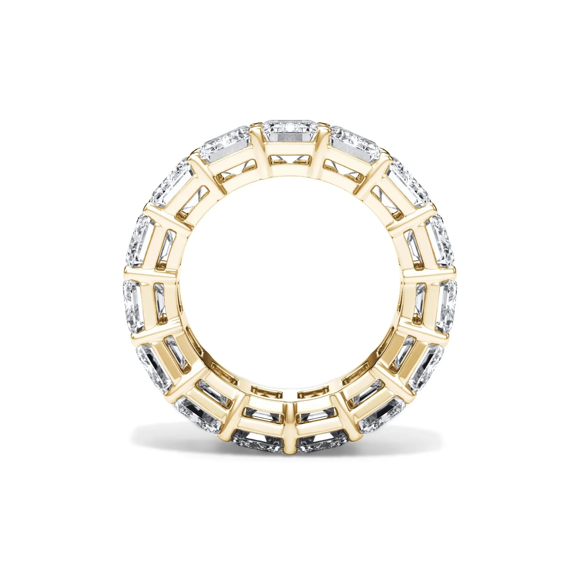 15 CT. Tw. Lab Grown Diamond Emerald-Cut Eternity Band Ring 18K Yellow Gold Size 5 3mm - Image 2