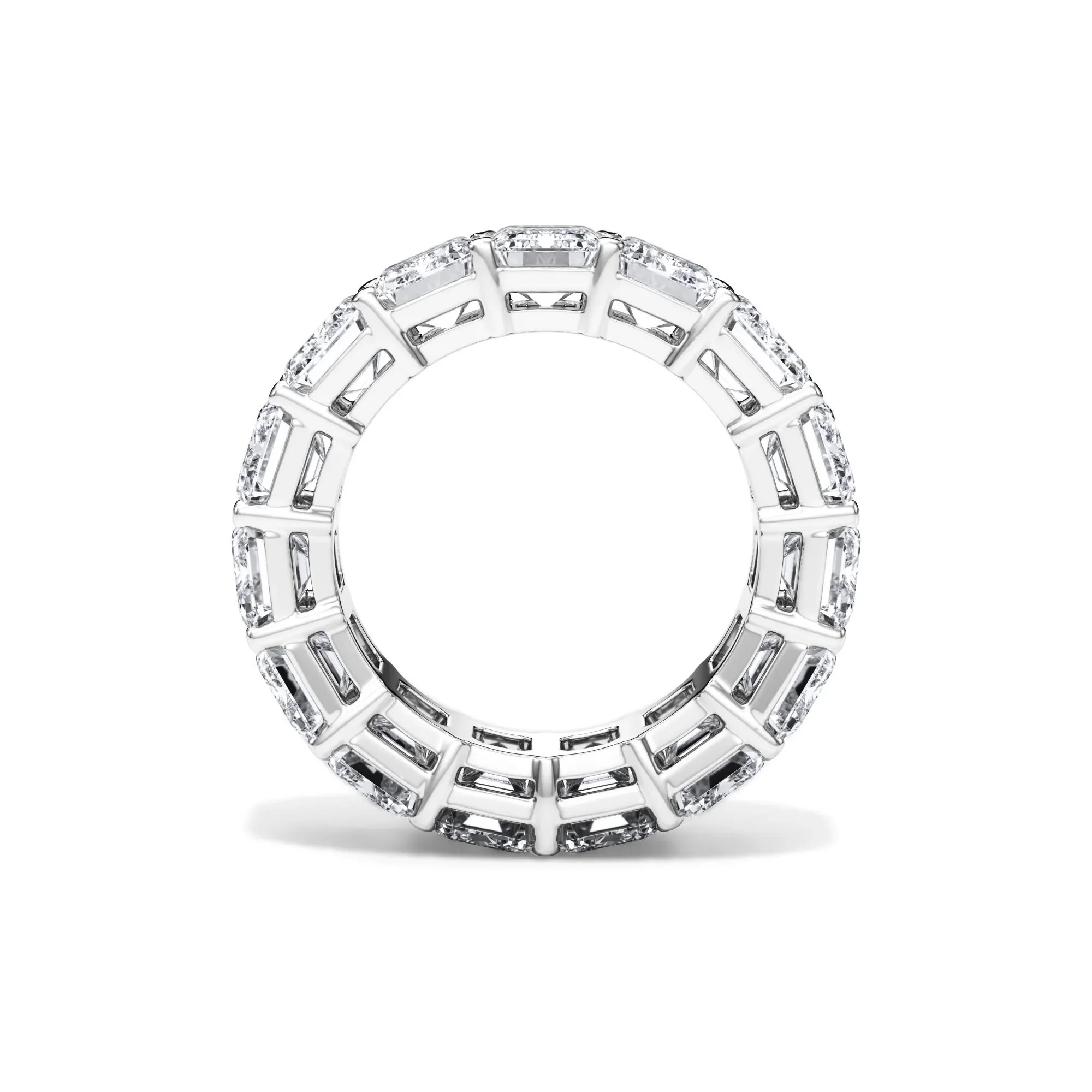 15 CT. Tw. Lab Grown Diamond Emerald-Cut Eternity Band Ring Platinum White Size 5 3mm - Image 2