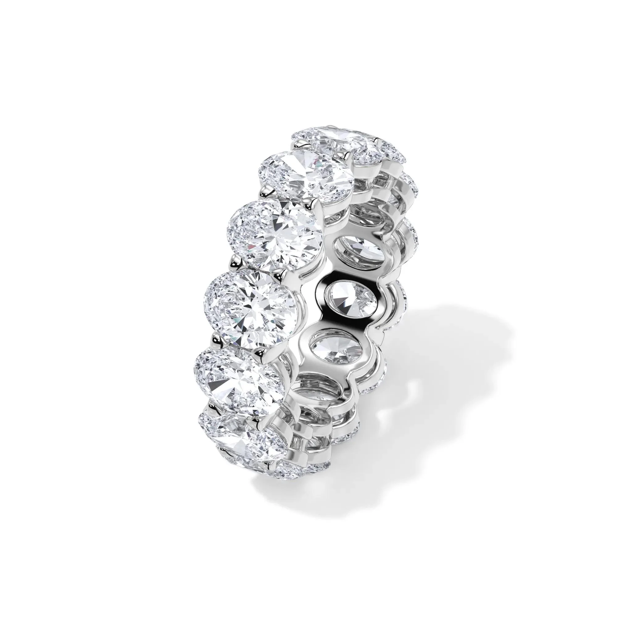 10 1/2 CT. Tw. Lab Grown Diamond Oval Eternity Band Ring Platinum White Size 4.5 3mm - Image 4