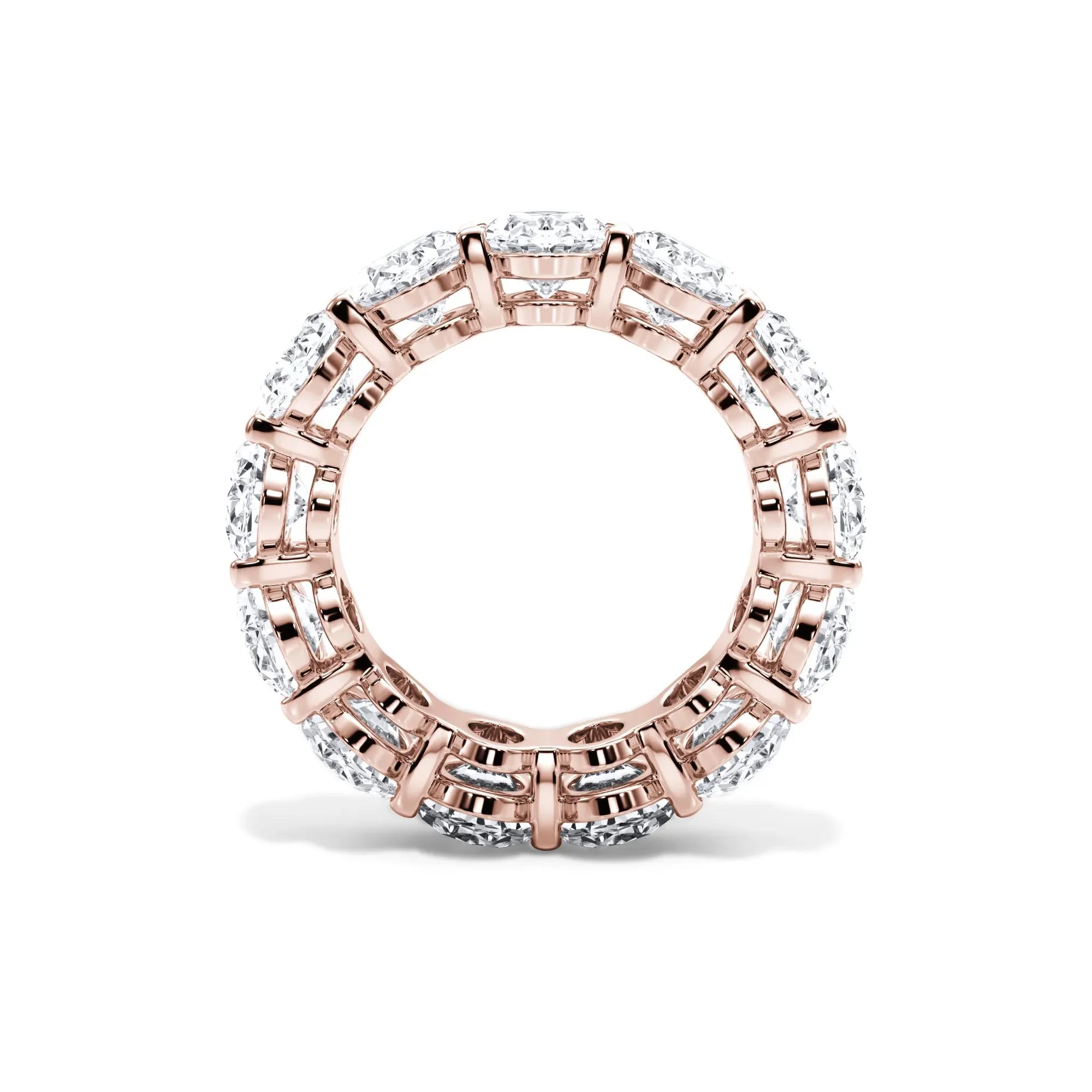 13 CT. Tw. Lab Grown Diamond Oval Eternity Band Ring 18K Rose Gold Size 4.5 3mm - Image 2