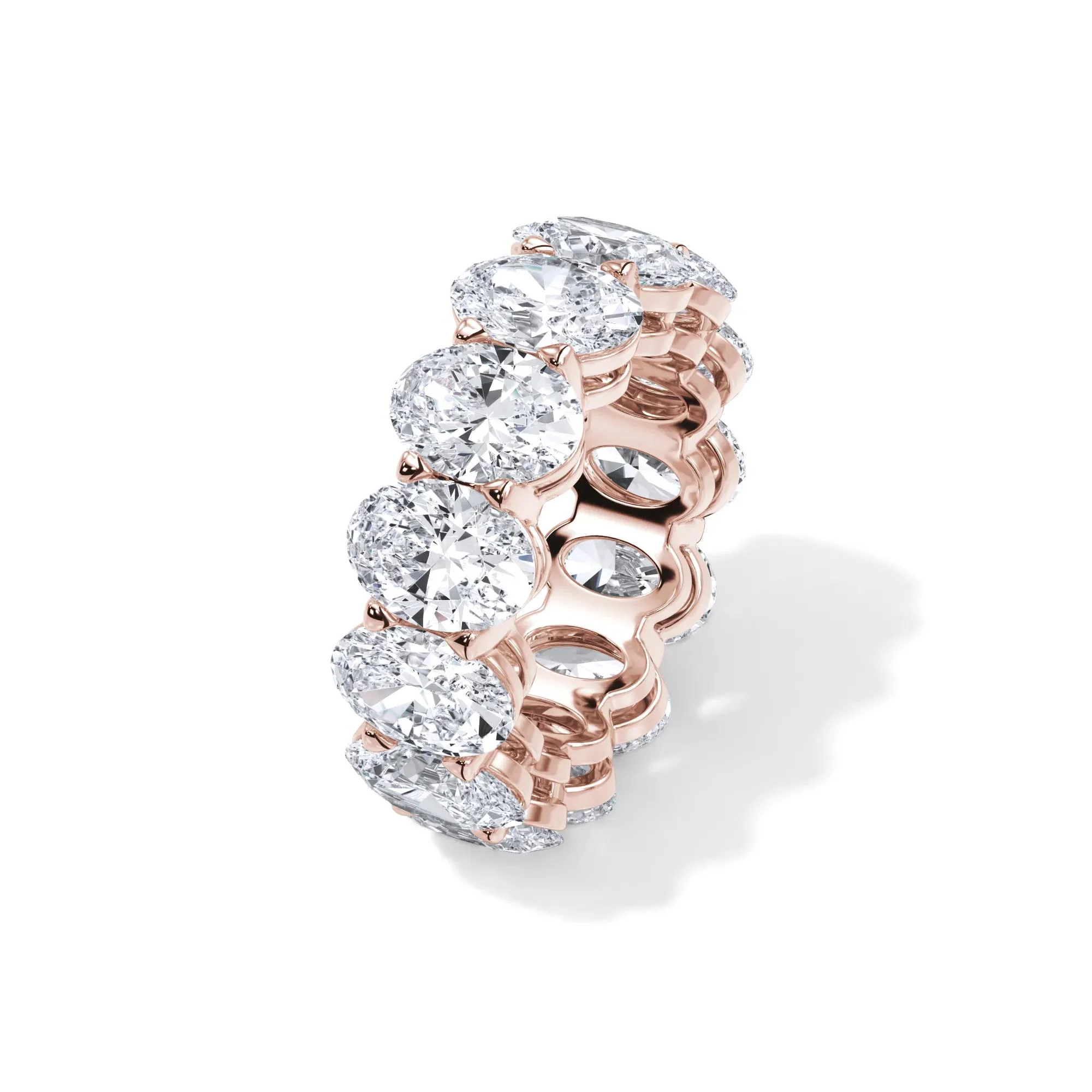 13 CT. Tw. Lab Grown Diamond Oval Eternity Band Ring 18K Rose Gold Size 5 3mm - Image 4