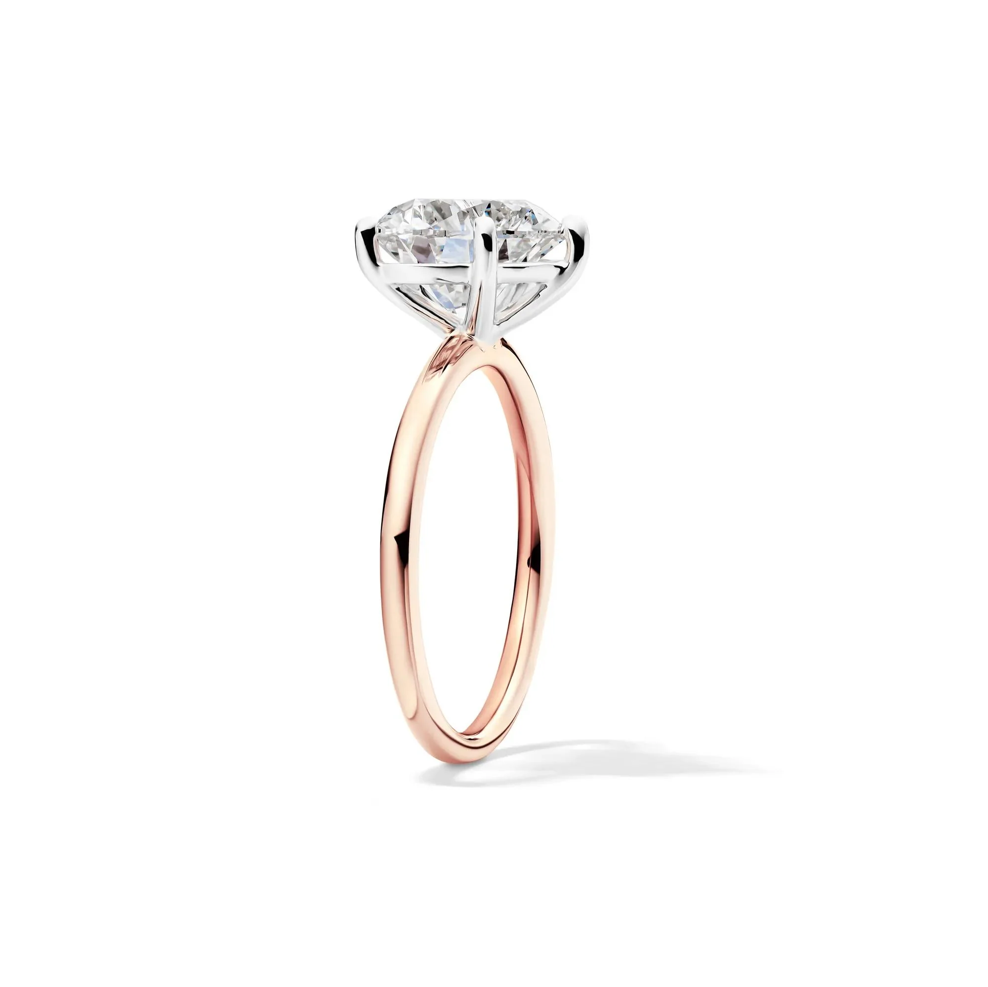 Lab Grown Diamond Heart-Shaped Solitaire Ring 14K Rose & White Gold (3 CT.) Size 4.5 2mm - Image 3